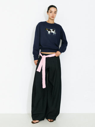 Cow Print Oversized Sweatshirt