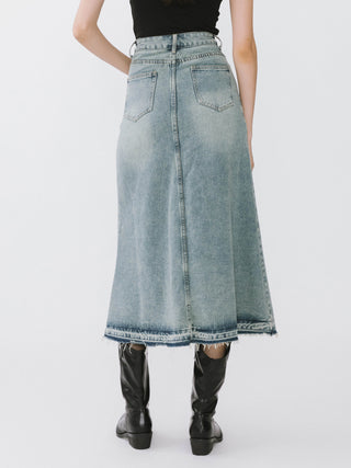 A-line Denim Maxi Skirt