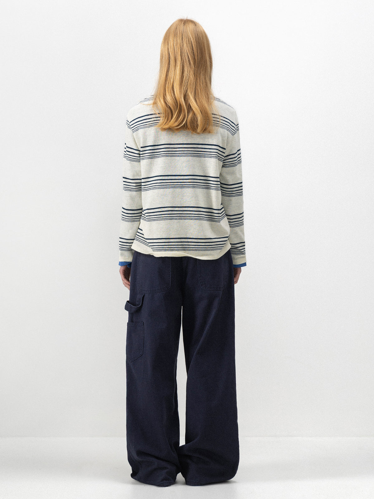 Washed Cotton Wide Leg Jeans-6