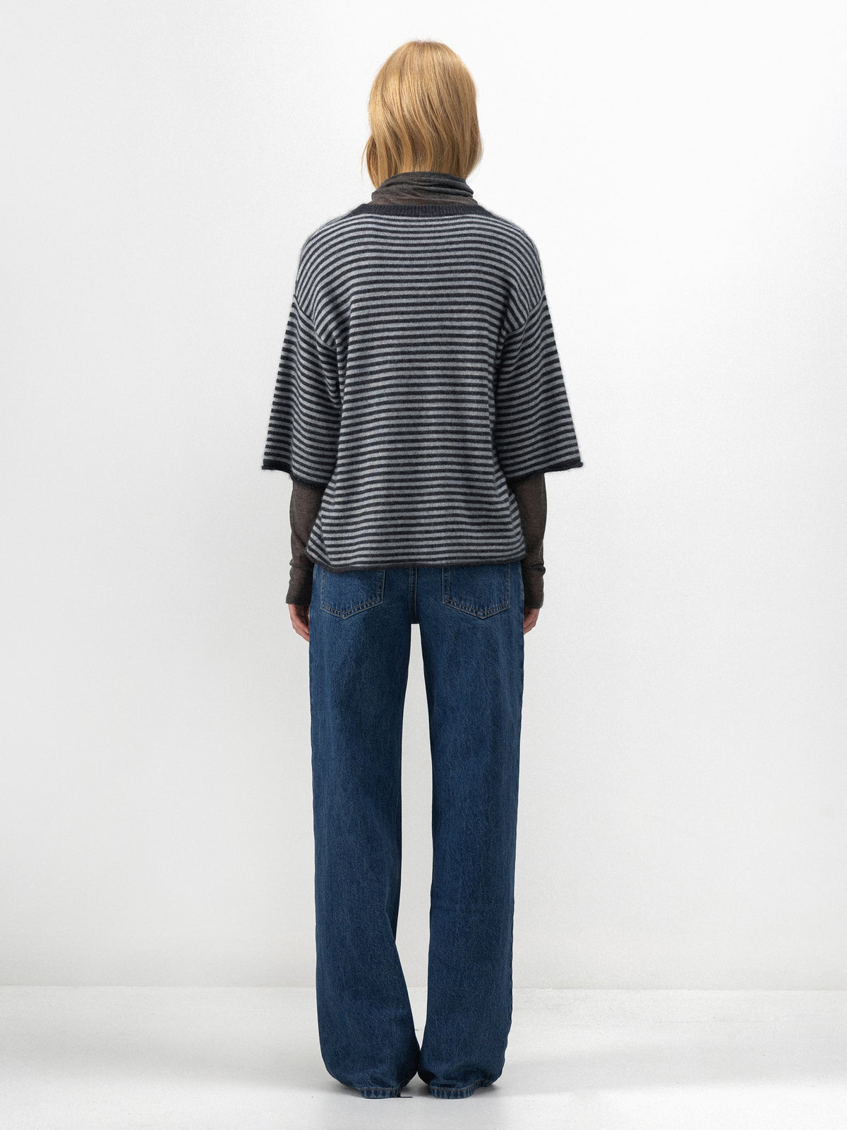 CUBIC Relaxed Striped Fluffy Knit Top-6