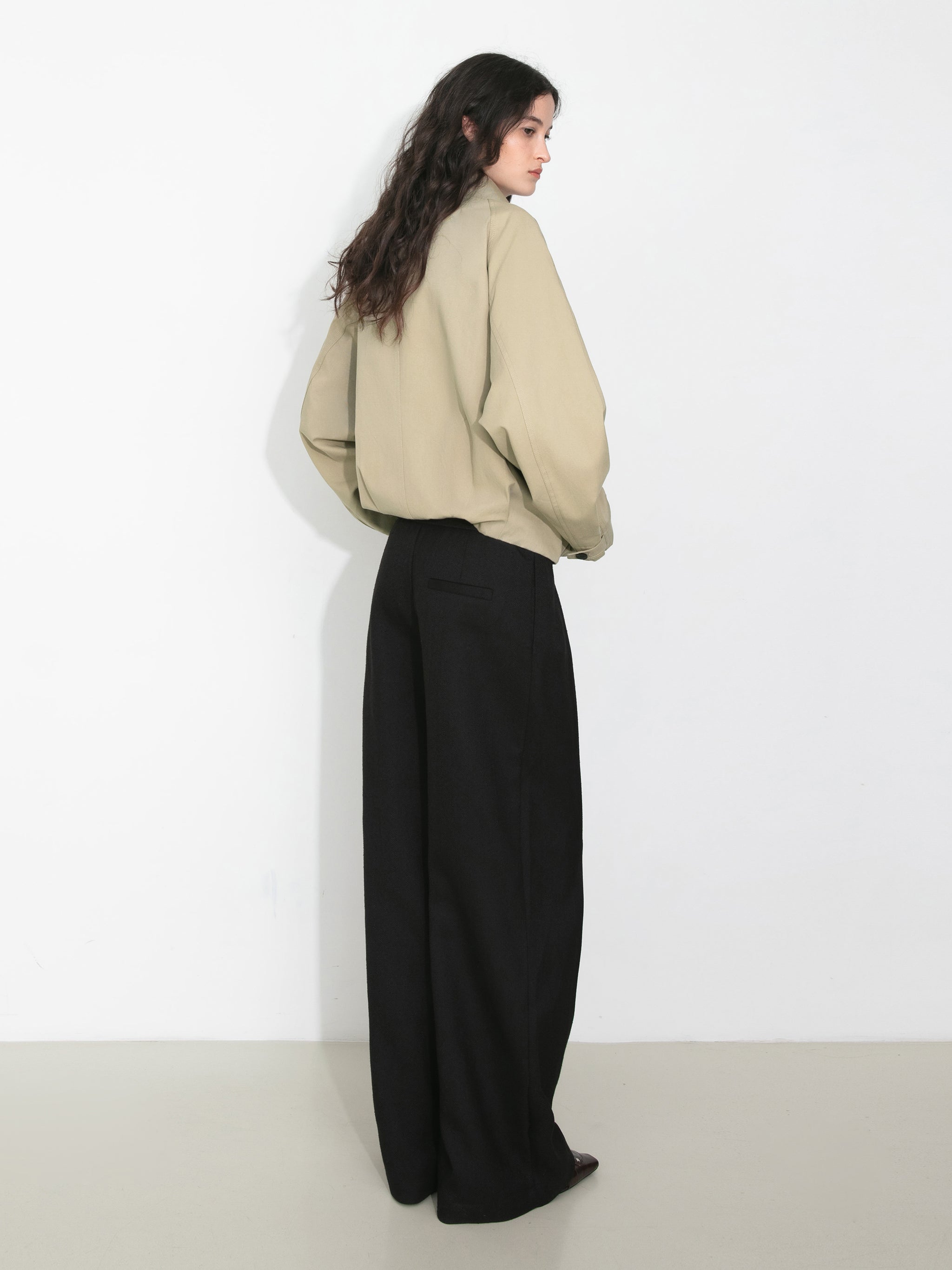Cropped Drawstring Trench Coat-6