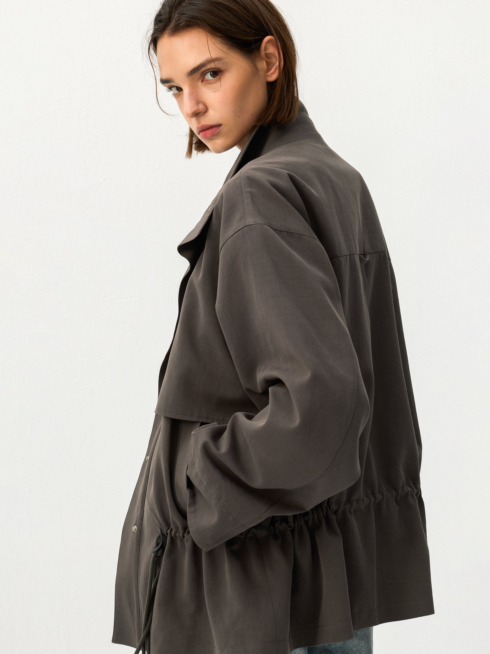 CUBIC Drawstring Cotton Field Jacket-6