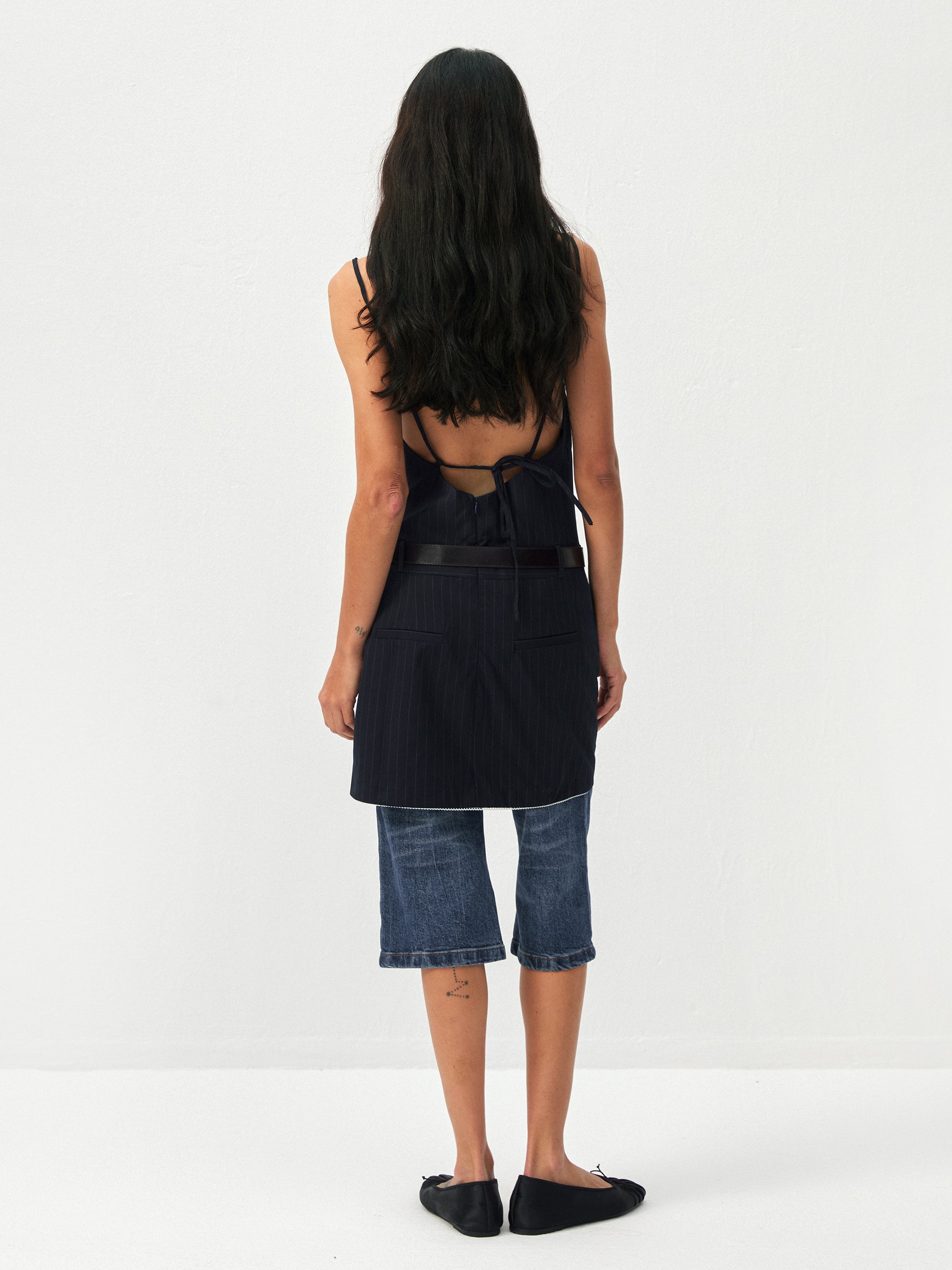 CUBIC Pinstripe Straight-Neck Camisole Top-6