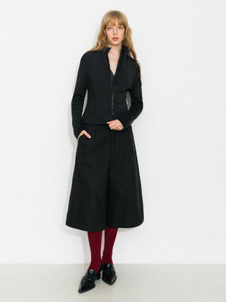 Casual A-Line Wide-Leg Cropped Blazer Pants