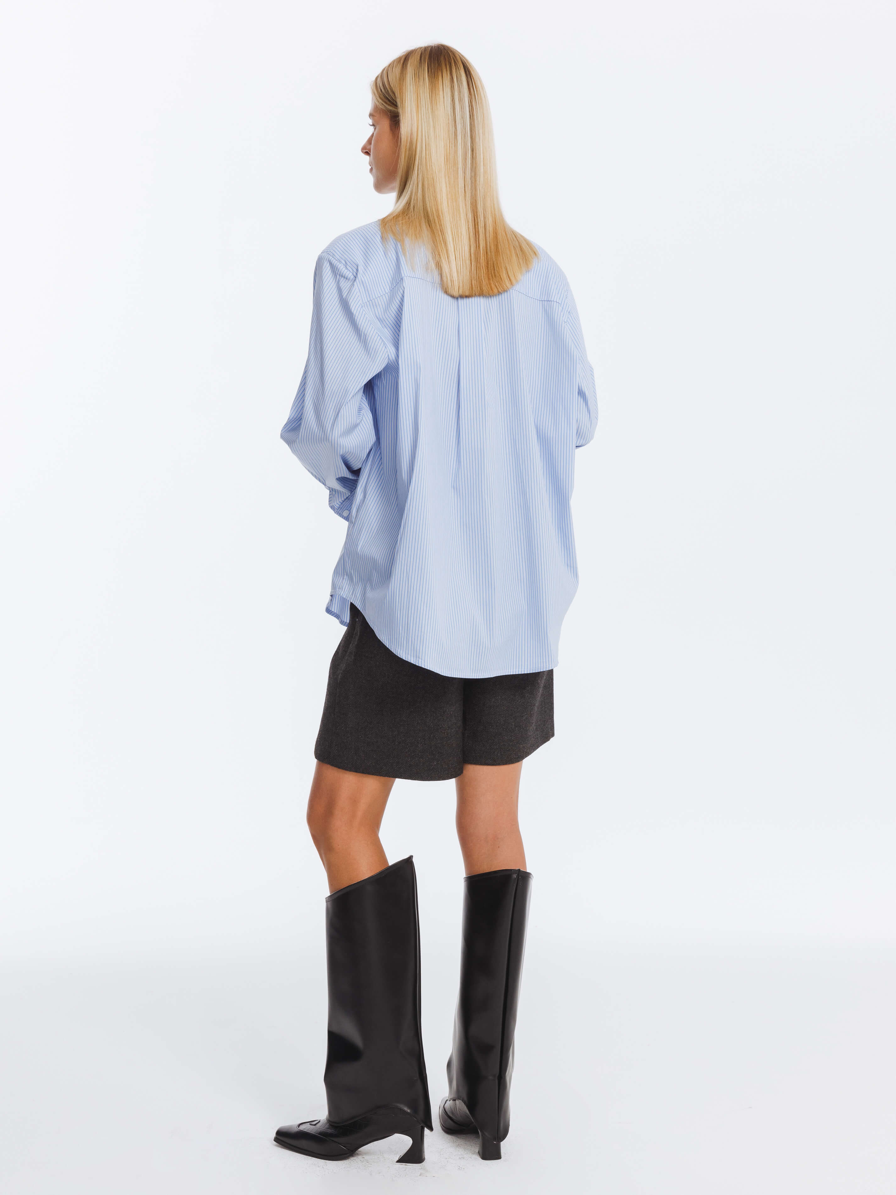 Vintage Tie Loose Striped Shirt-6
