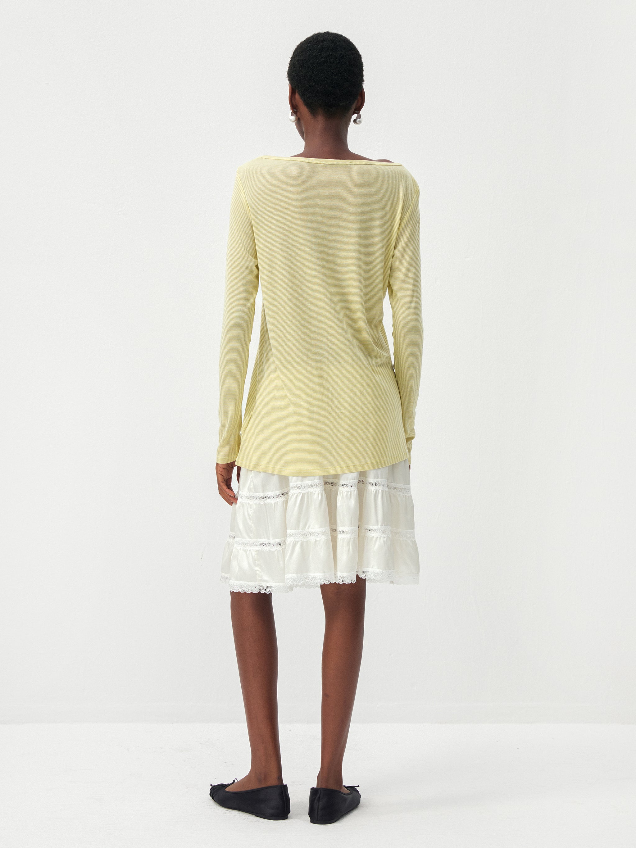 CUBIC Lyocell-Blend Boat Neck Long Sleeve Top-6