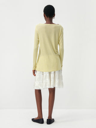 CUBIC Lyocell-Blend Boat Neck Long Sleeve Top