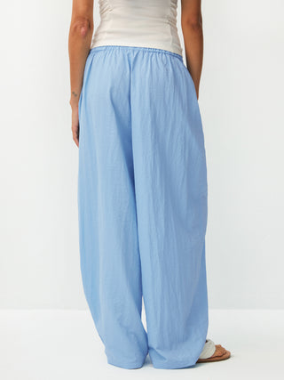 Loose-Fit Elastic Waist Tapered Trousers