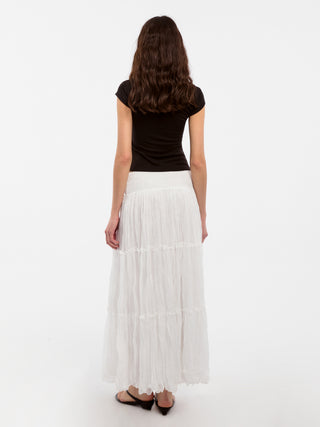 CUBIC Pleated and Gathered Design Tulle Skirt