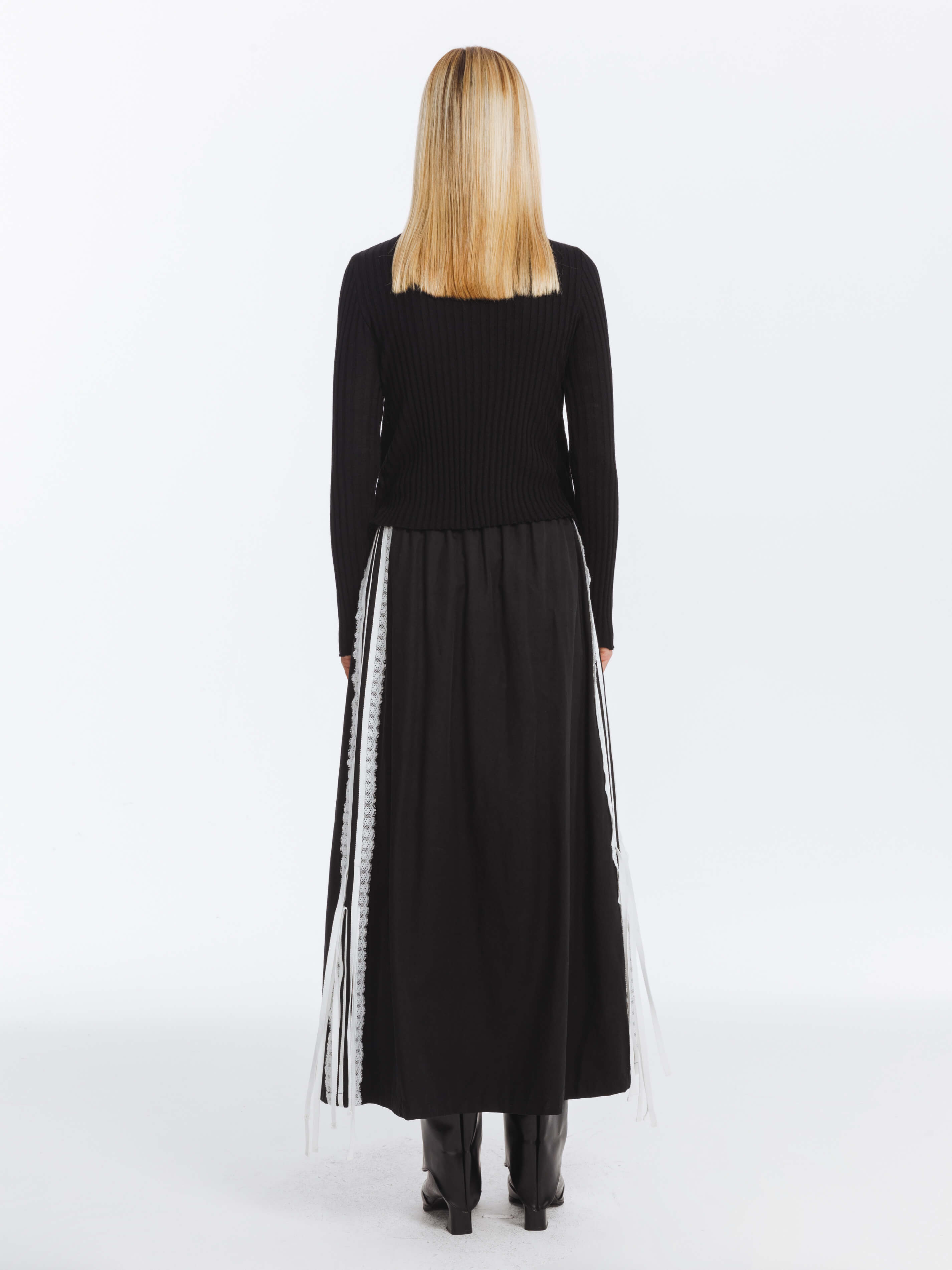 Cotton Skirt with Lace Trim-6