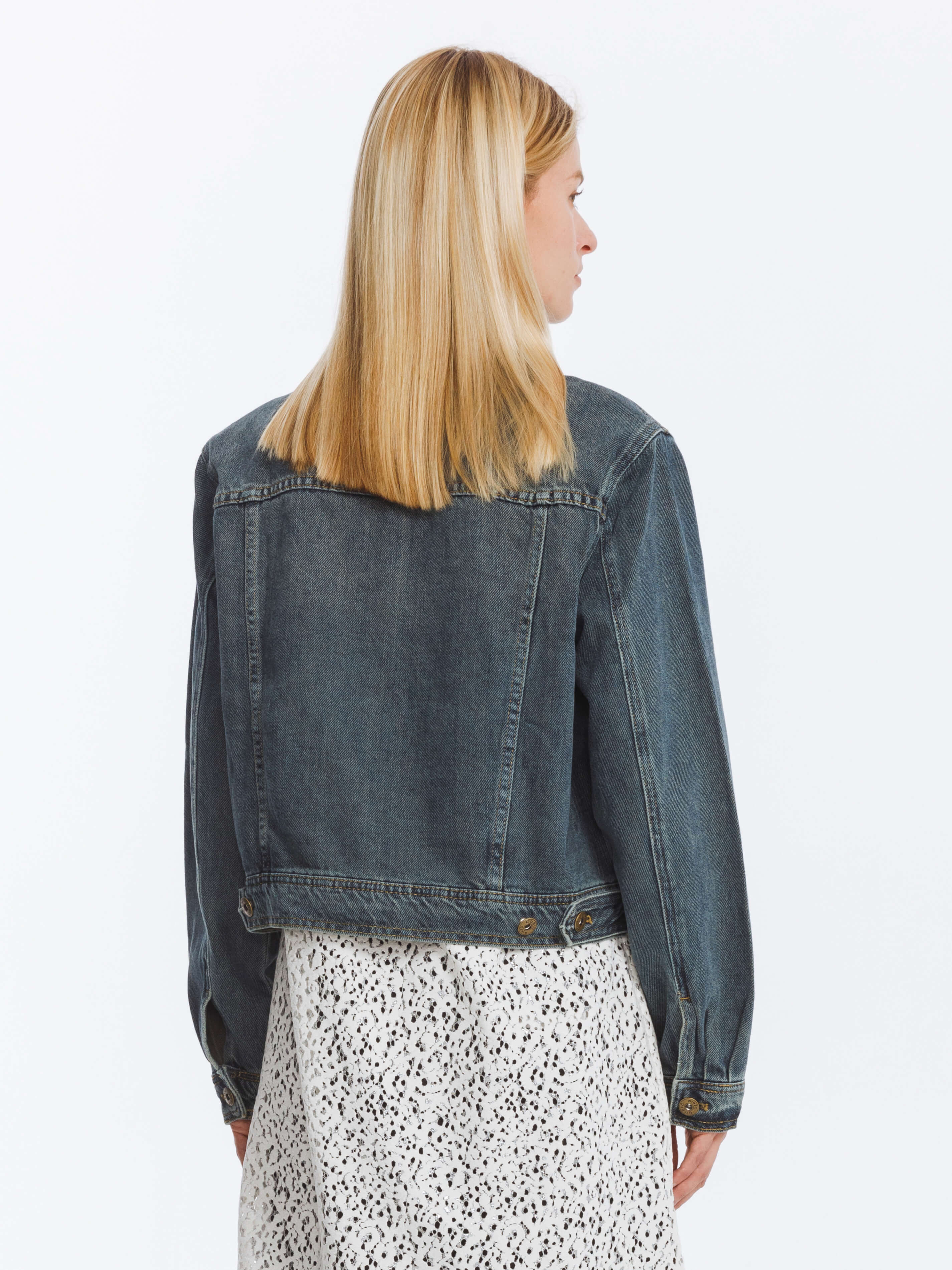 Dark Short Denim Jacket-6