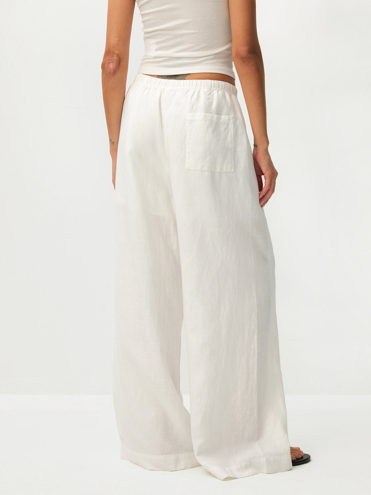 CUBIC Lyocell Linen Wide-Leg Pants-6