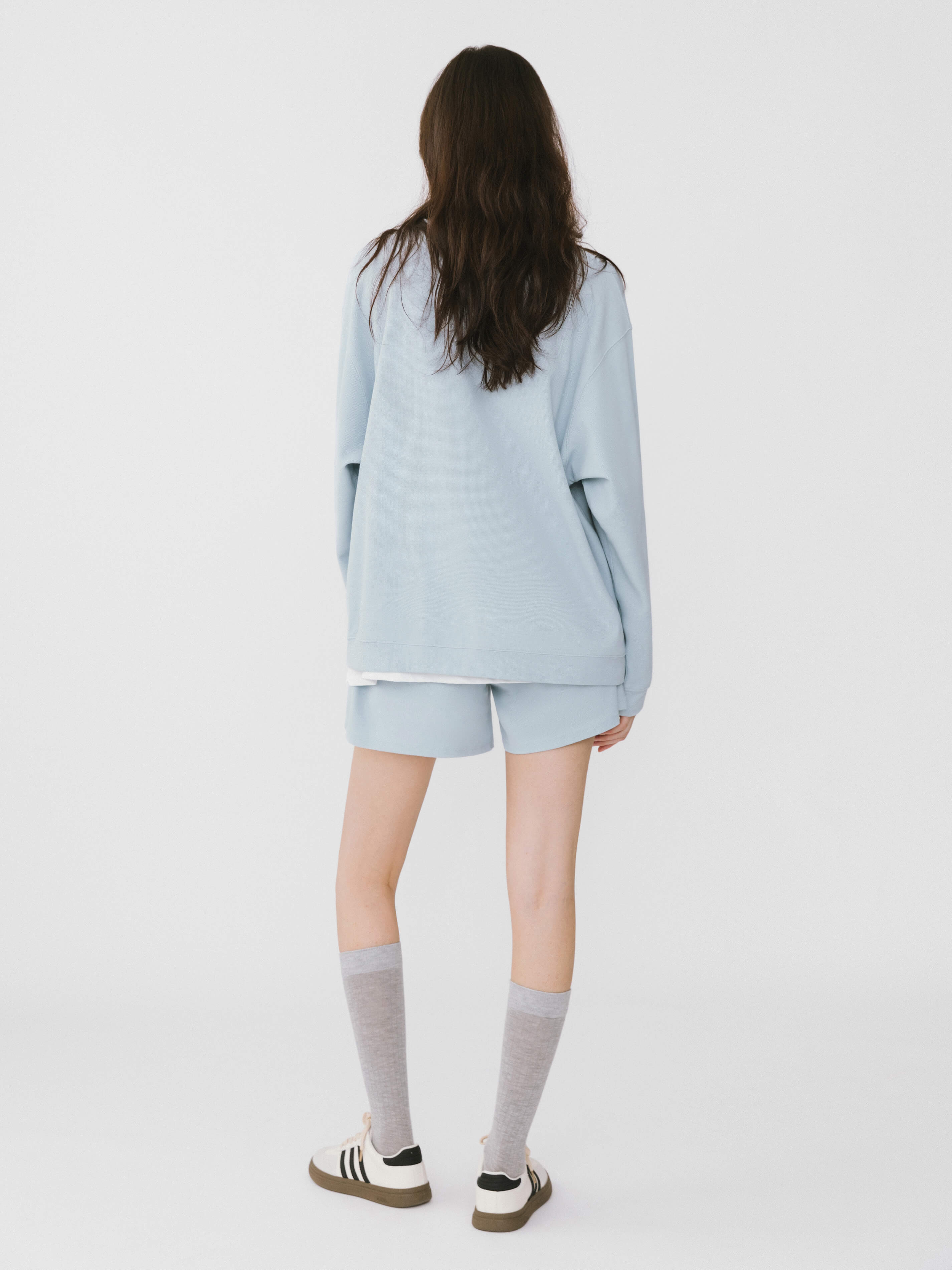 Oversized Long Sleeve T-Shirt and Matching Shorts-6
