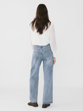 Stand Up Collar Ruffled Blouse