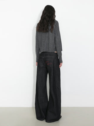 Crewneck Knit Button-Up Cardigan