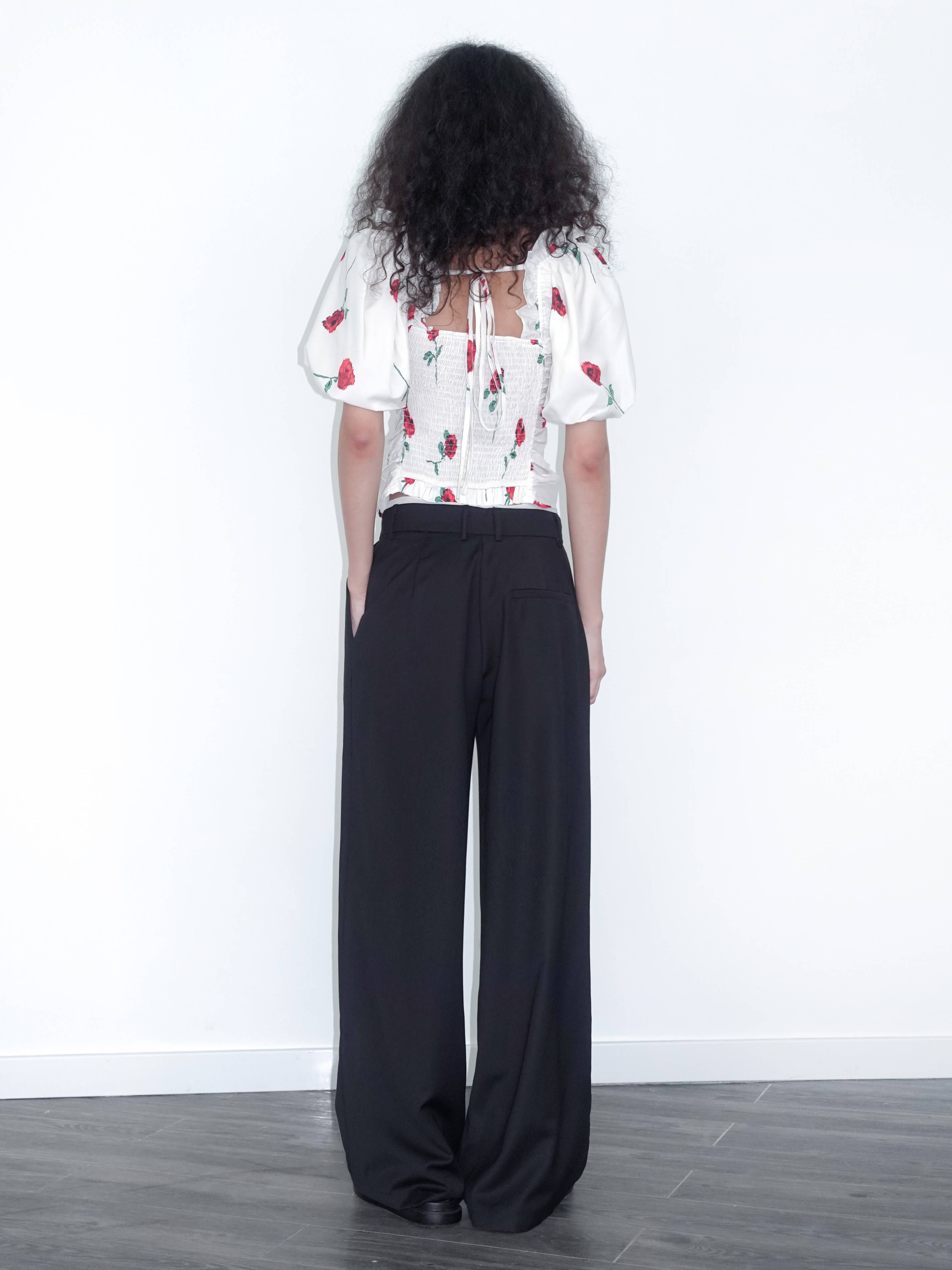 Slim Wide Leg Straight Casual Trousers-6