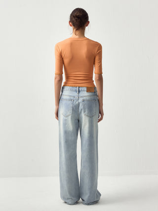 CUBIC Relaxed Low-Rise Straight Jeans