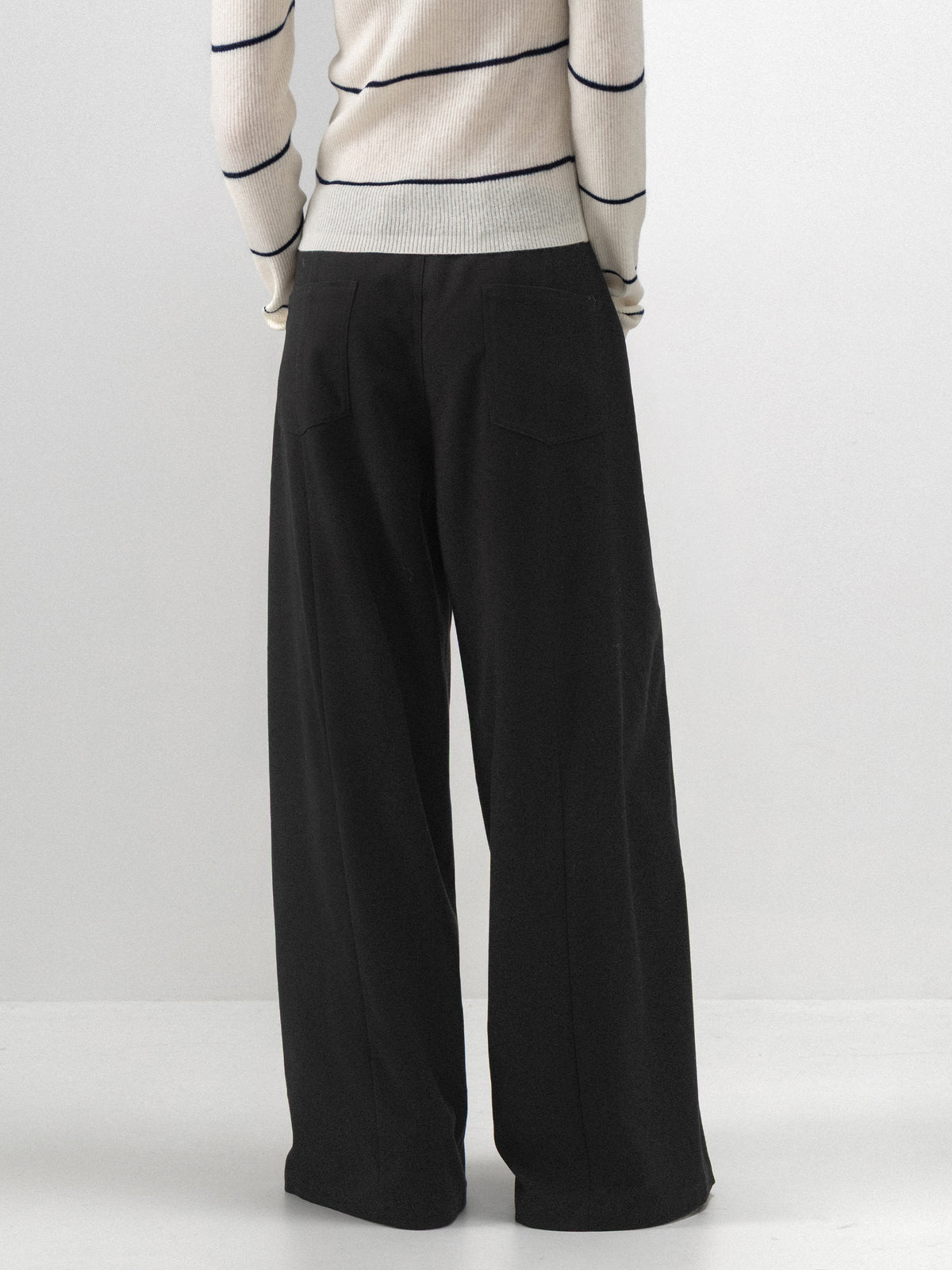 CUBIC Belted Wide-Leg Tailored Trousers-6
