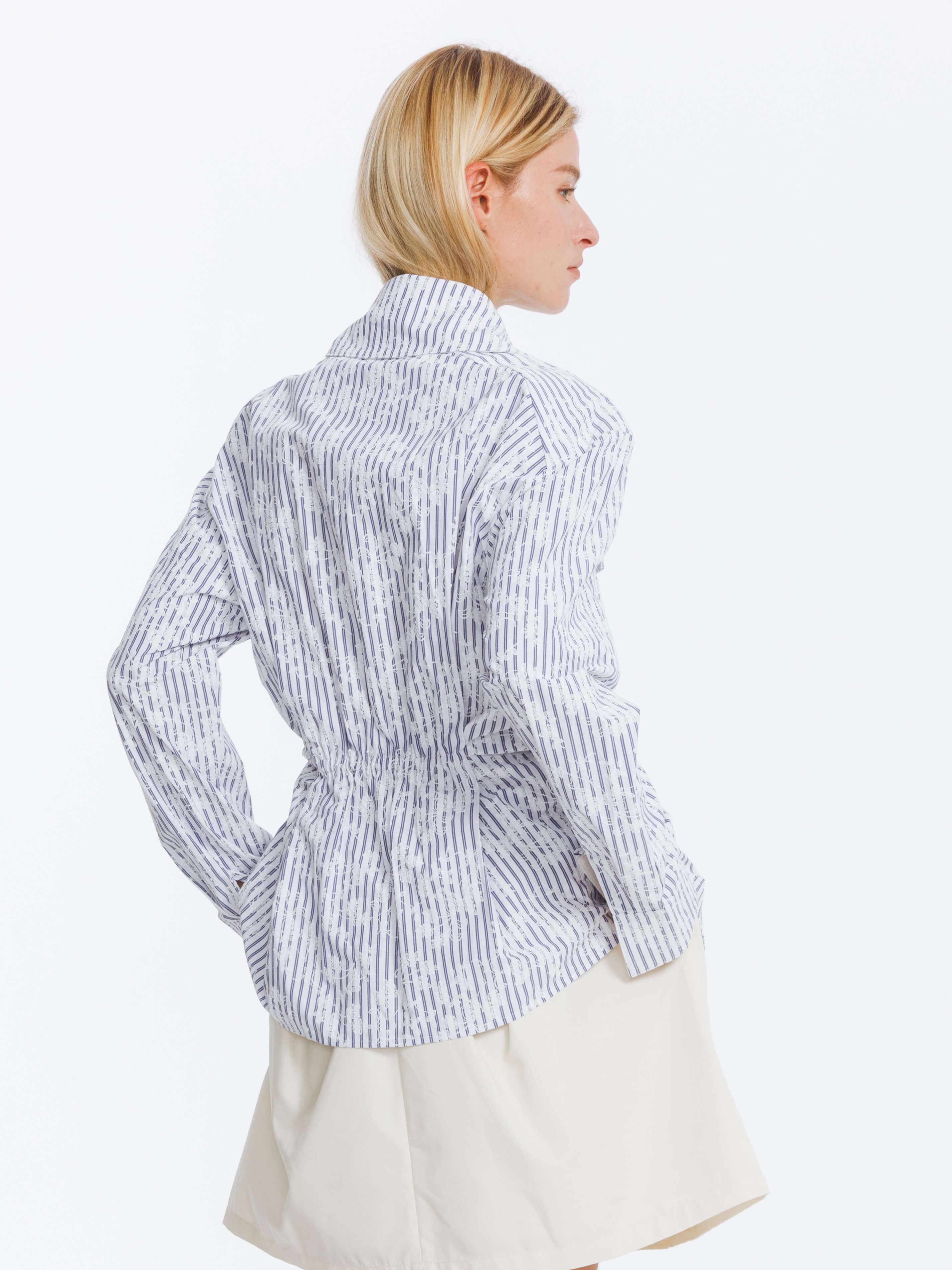 Blue and White Striped Long Sleeves Shirt-6