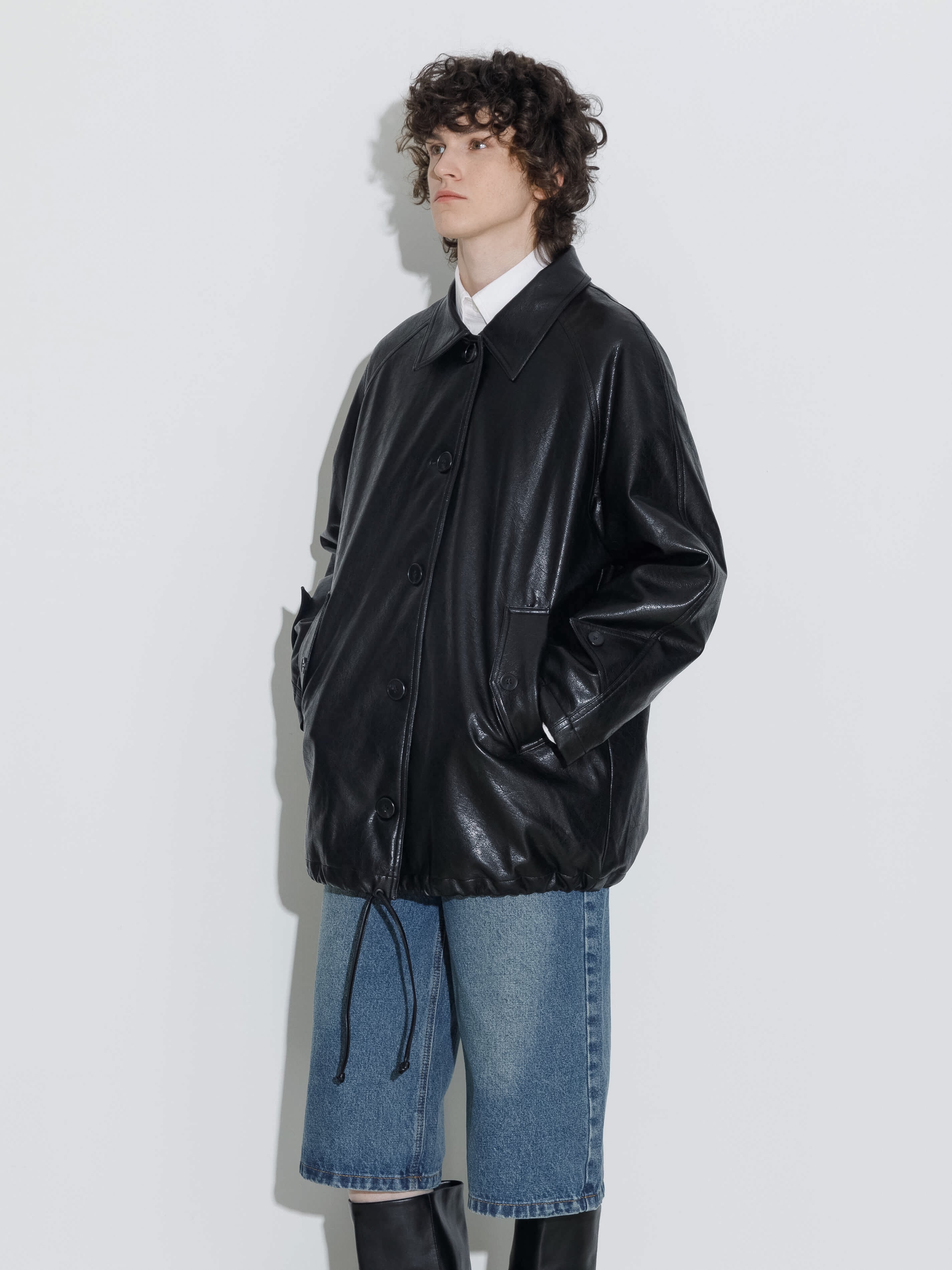 Black Tailored Down Jacket-5