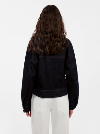 CUBIC Classic Stand Collar Fitted Denim Jacket
