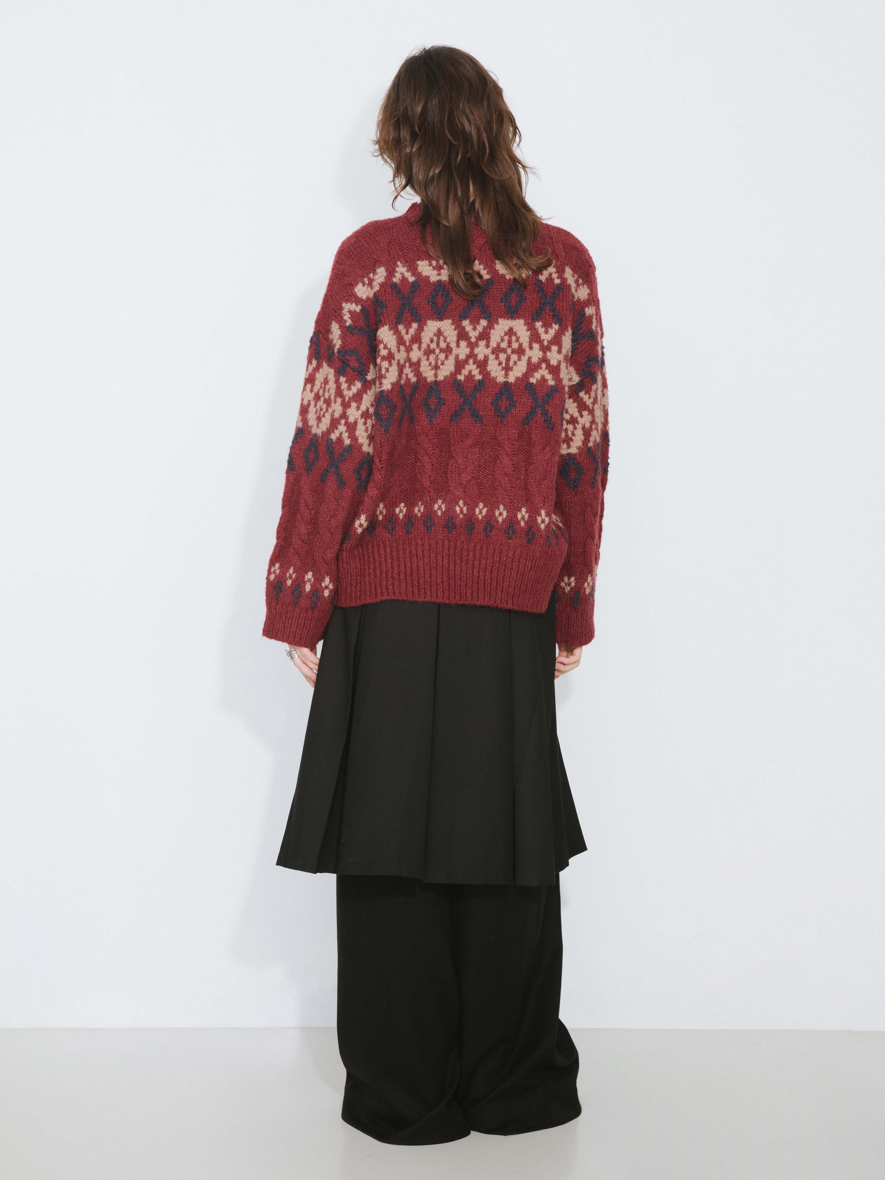 Mock Neck Boxy Knit Sweater-6