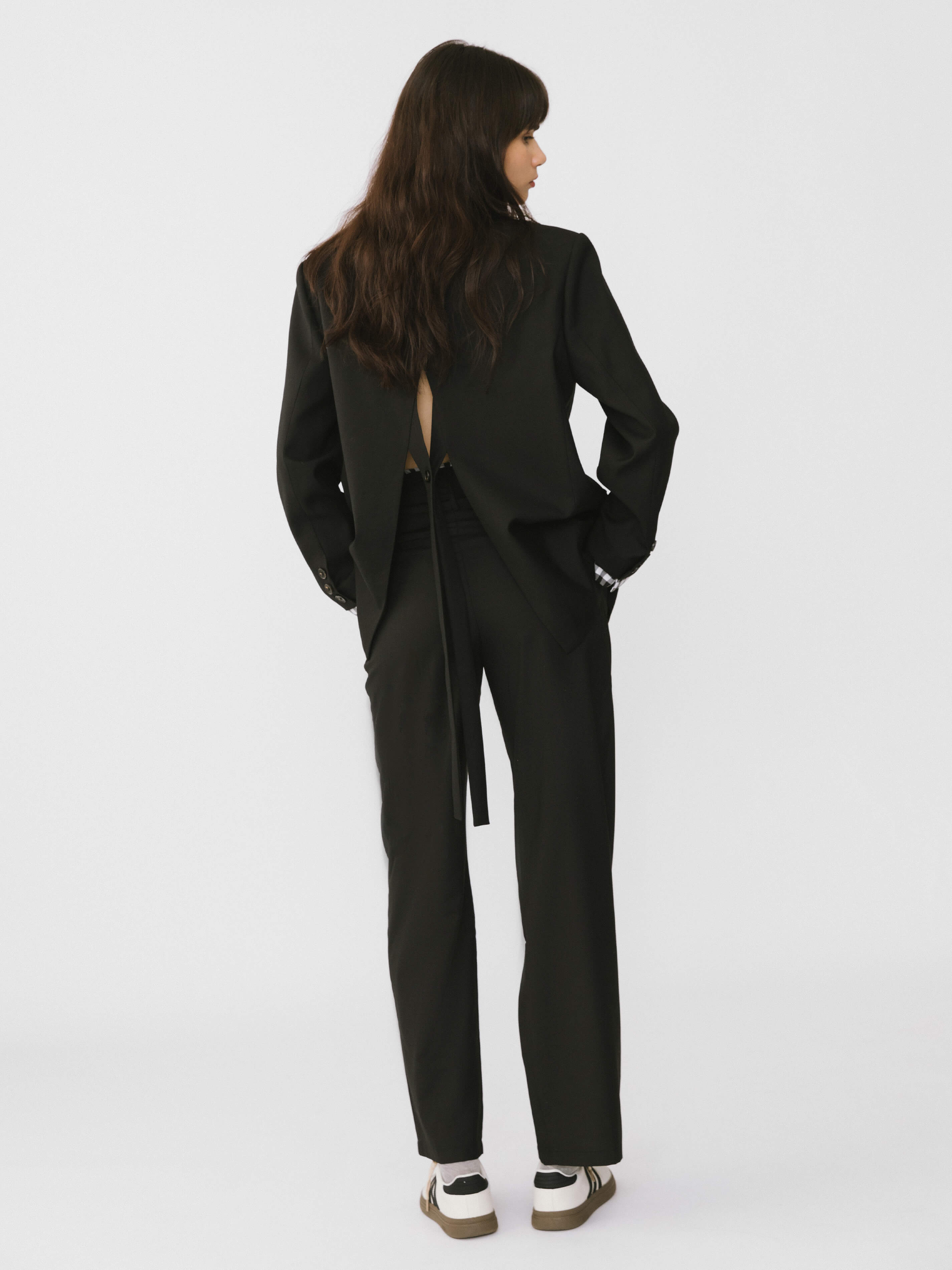 Checkered Peekaboo Tailored Trousers-7