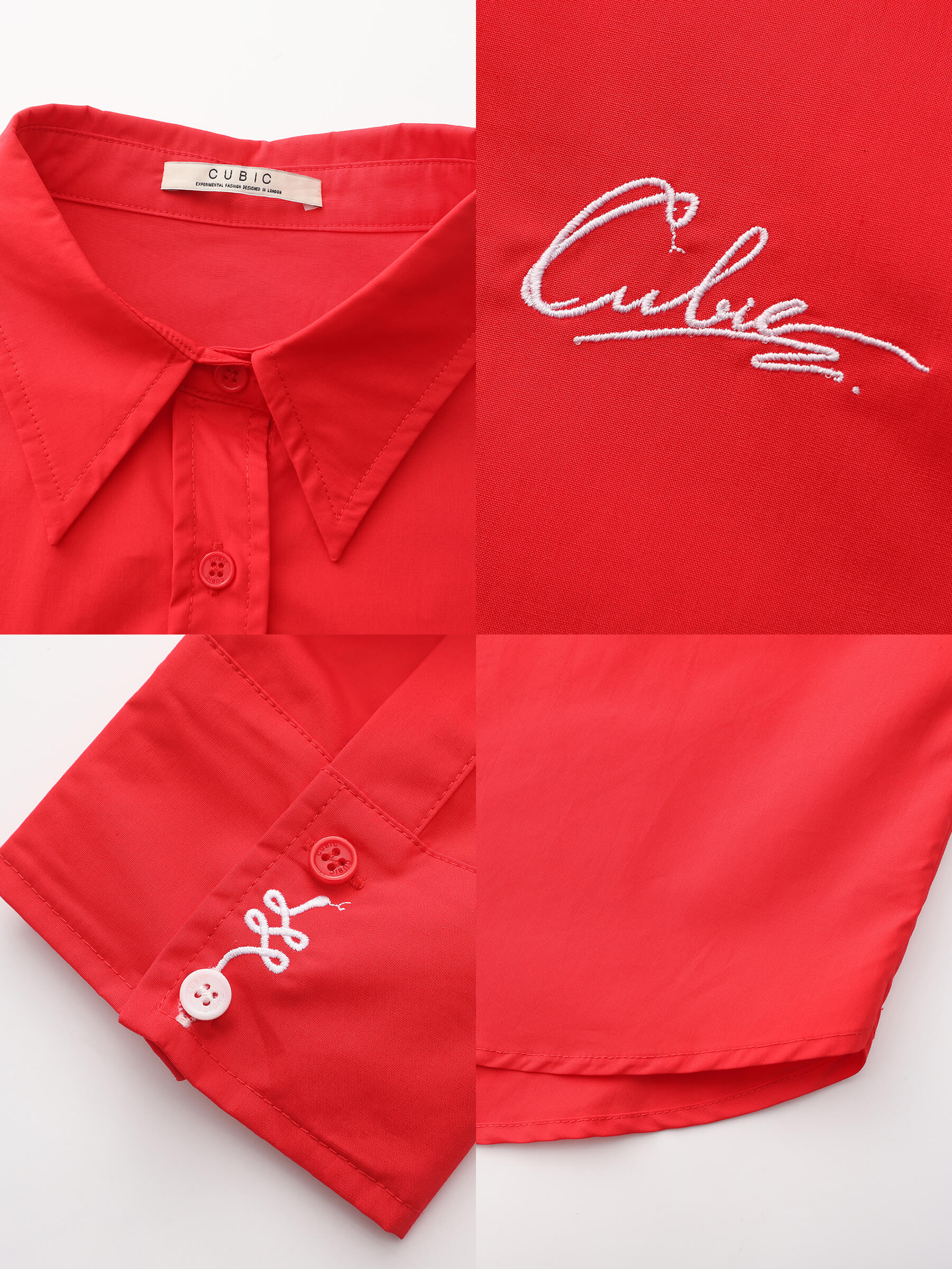 100% Cotton Embroidered Oversized Shirt-14