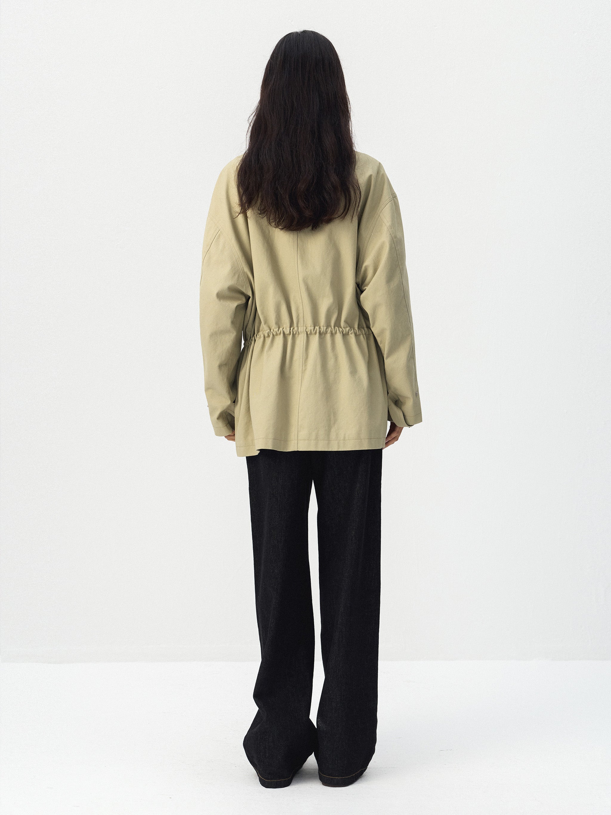 CUBIC Drawstring Waist Cargo Field Jacket-6