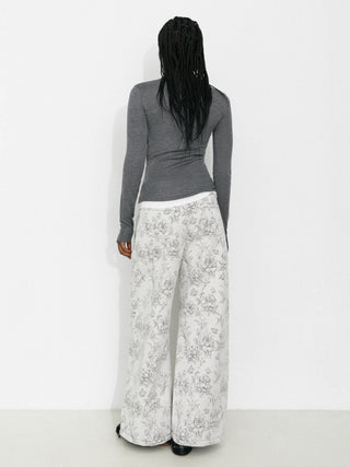 Bohemian Loose-Fit Patterned Straight Pants