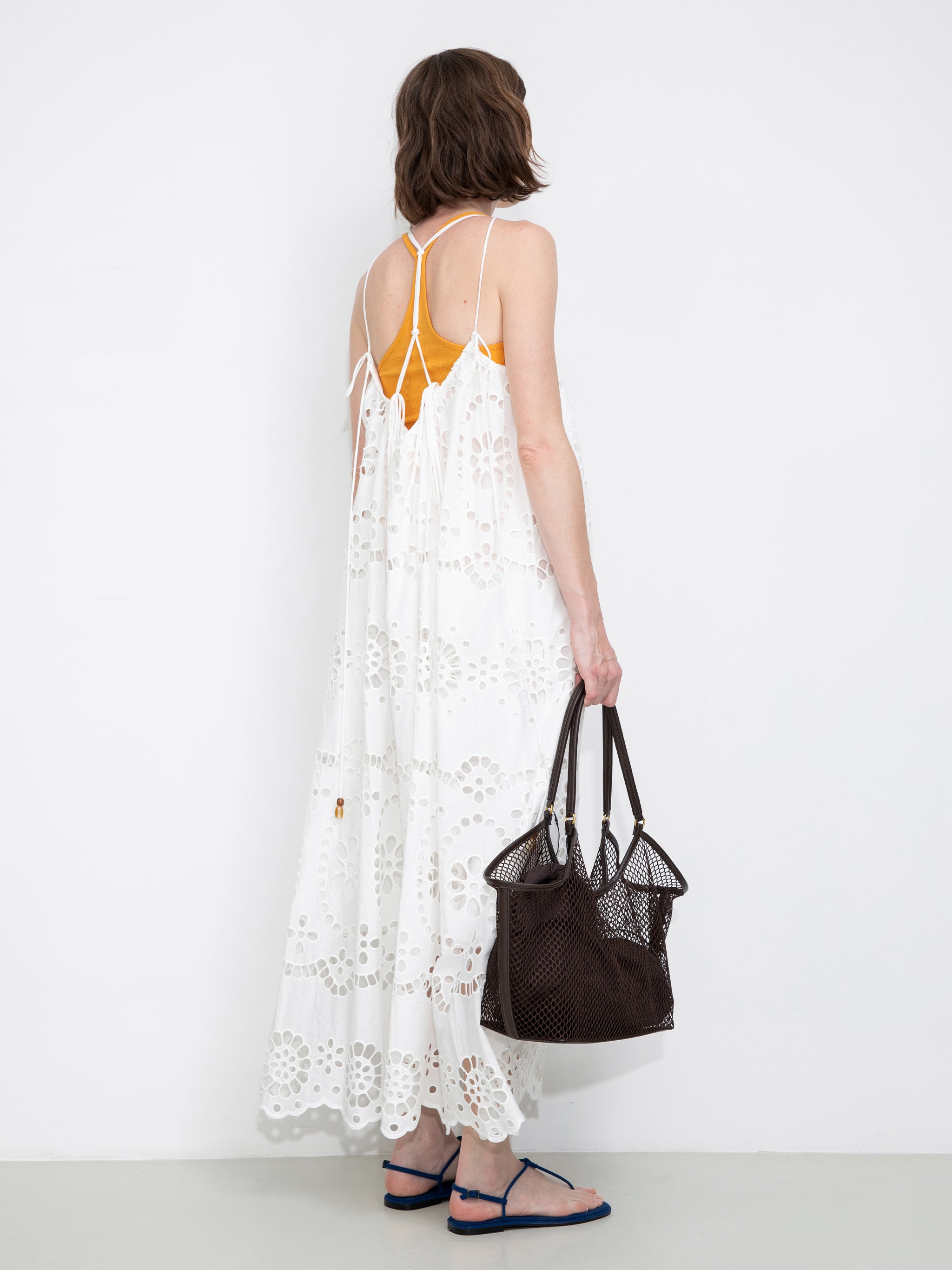 Heavily Embroidered Eyelet Floral Cami Dress-6