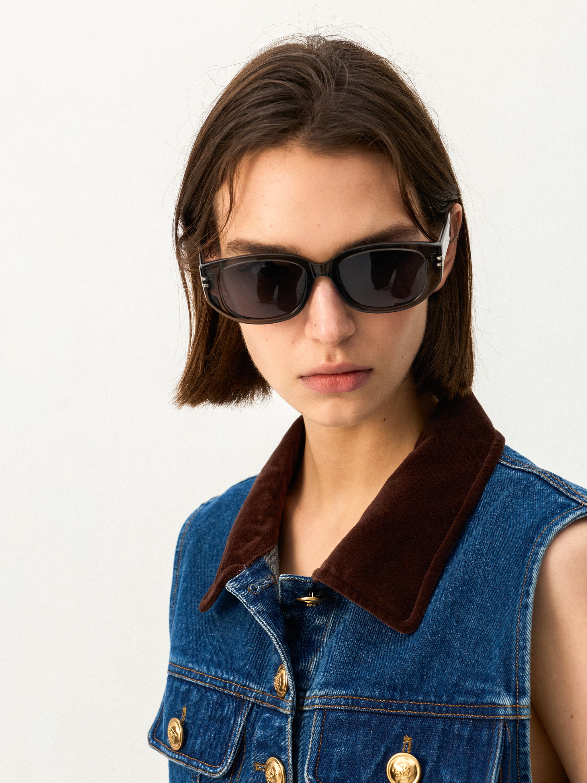 Square Metal Detail Sunglasses-6