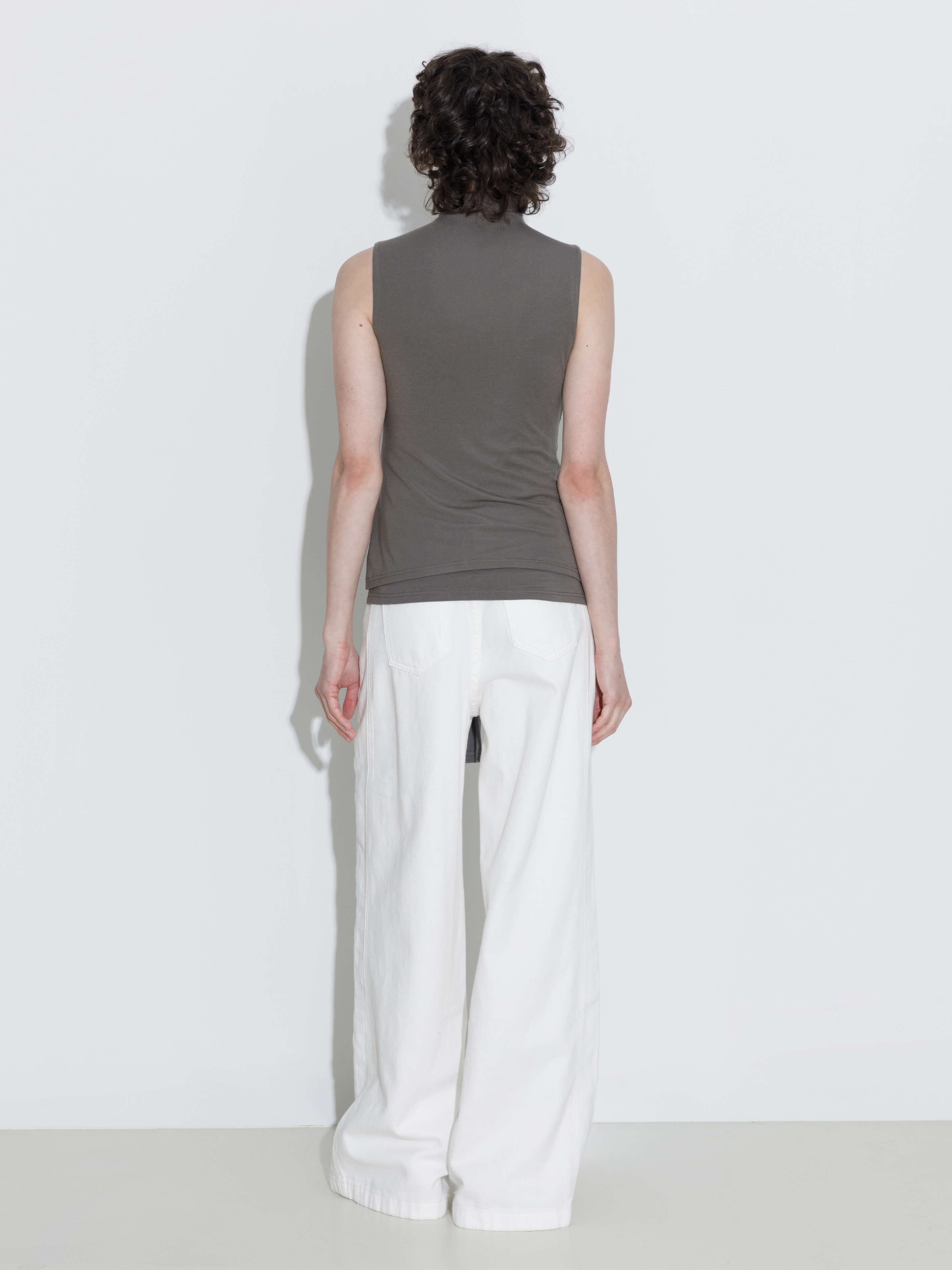 Tie-Detail Sleeveless Mock Neck Top-6
