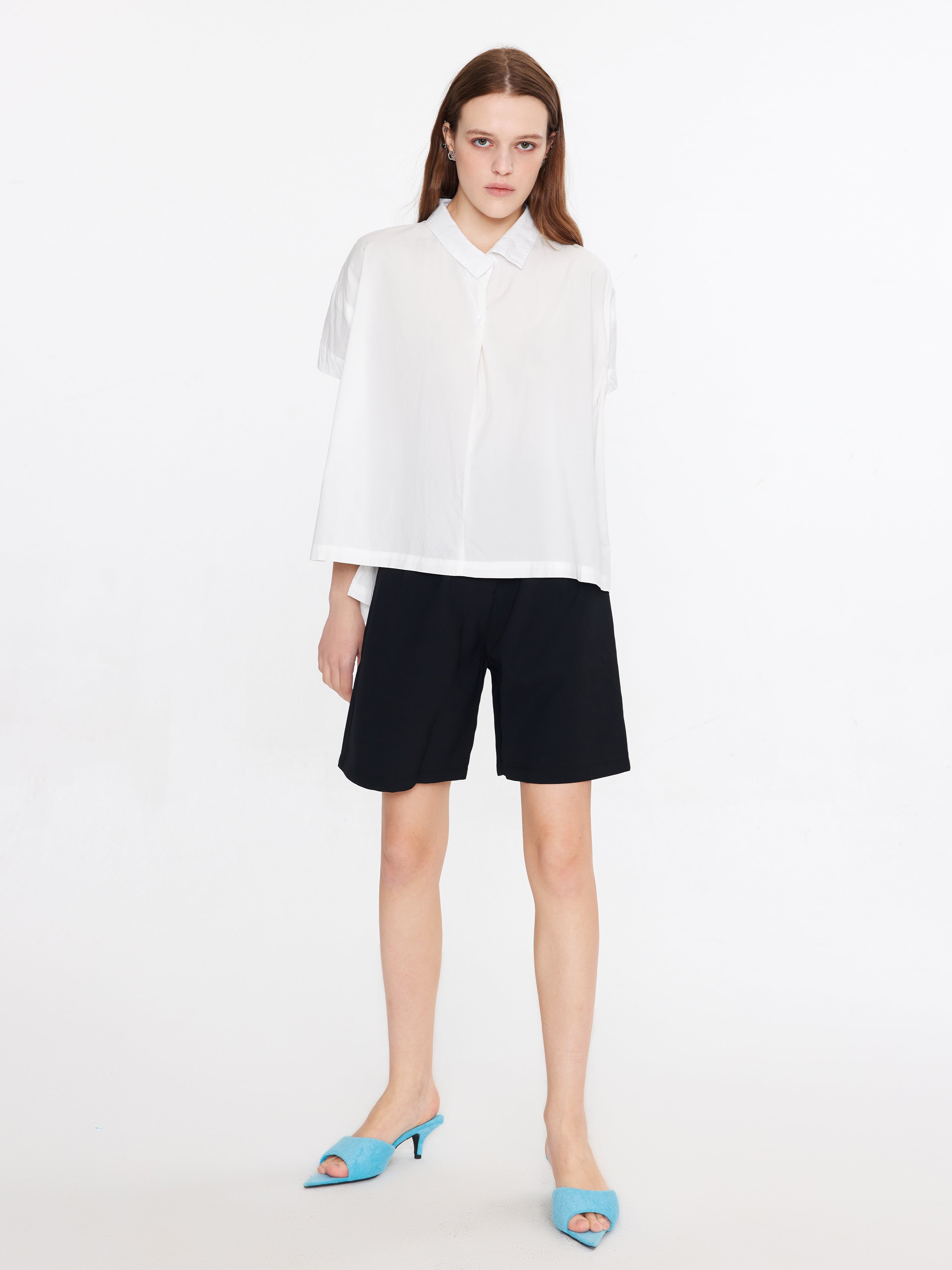 Oversized Asymmetrical White Shirt-5