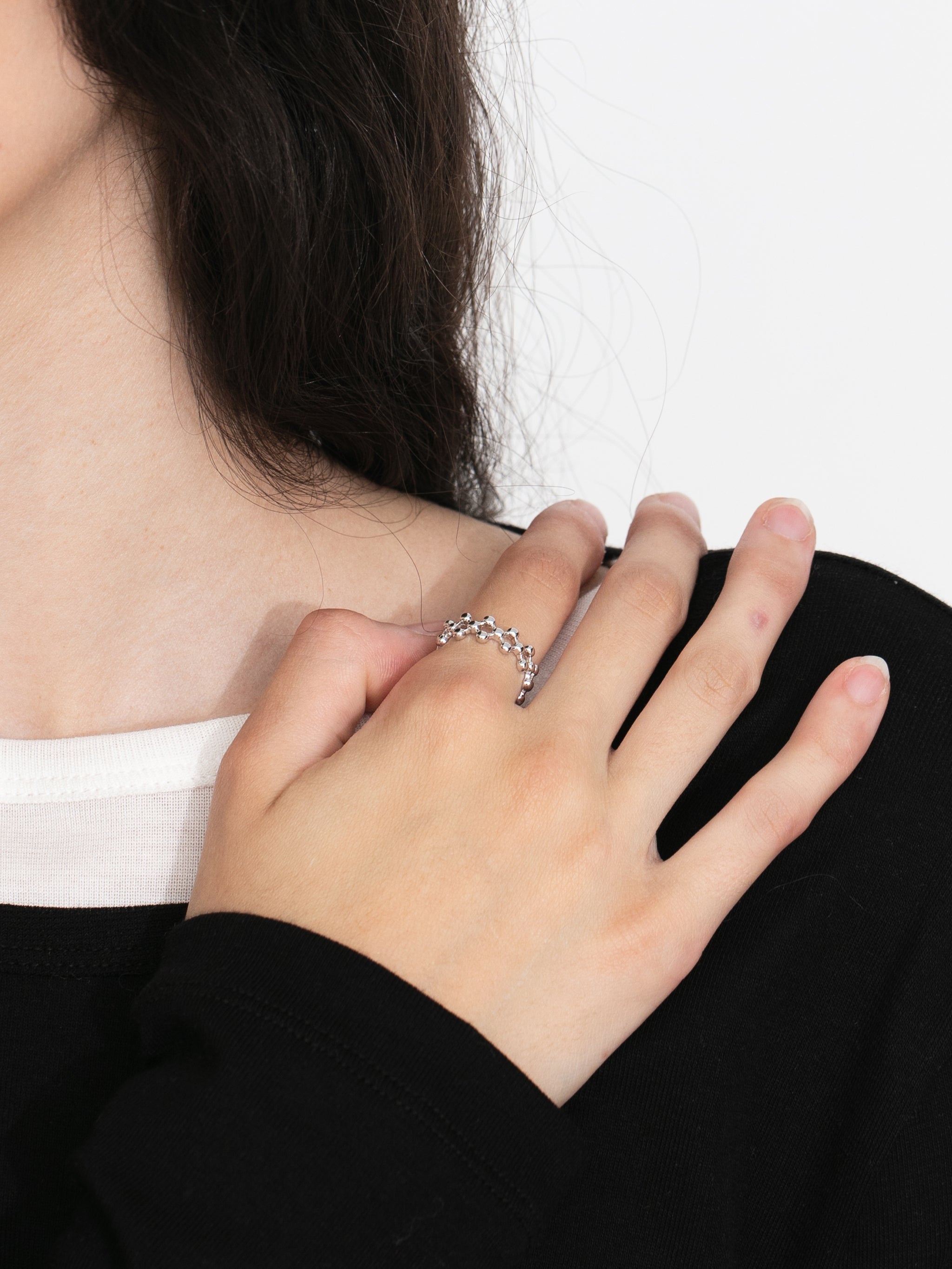 Multi-Strand Beaded Open Ring-6