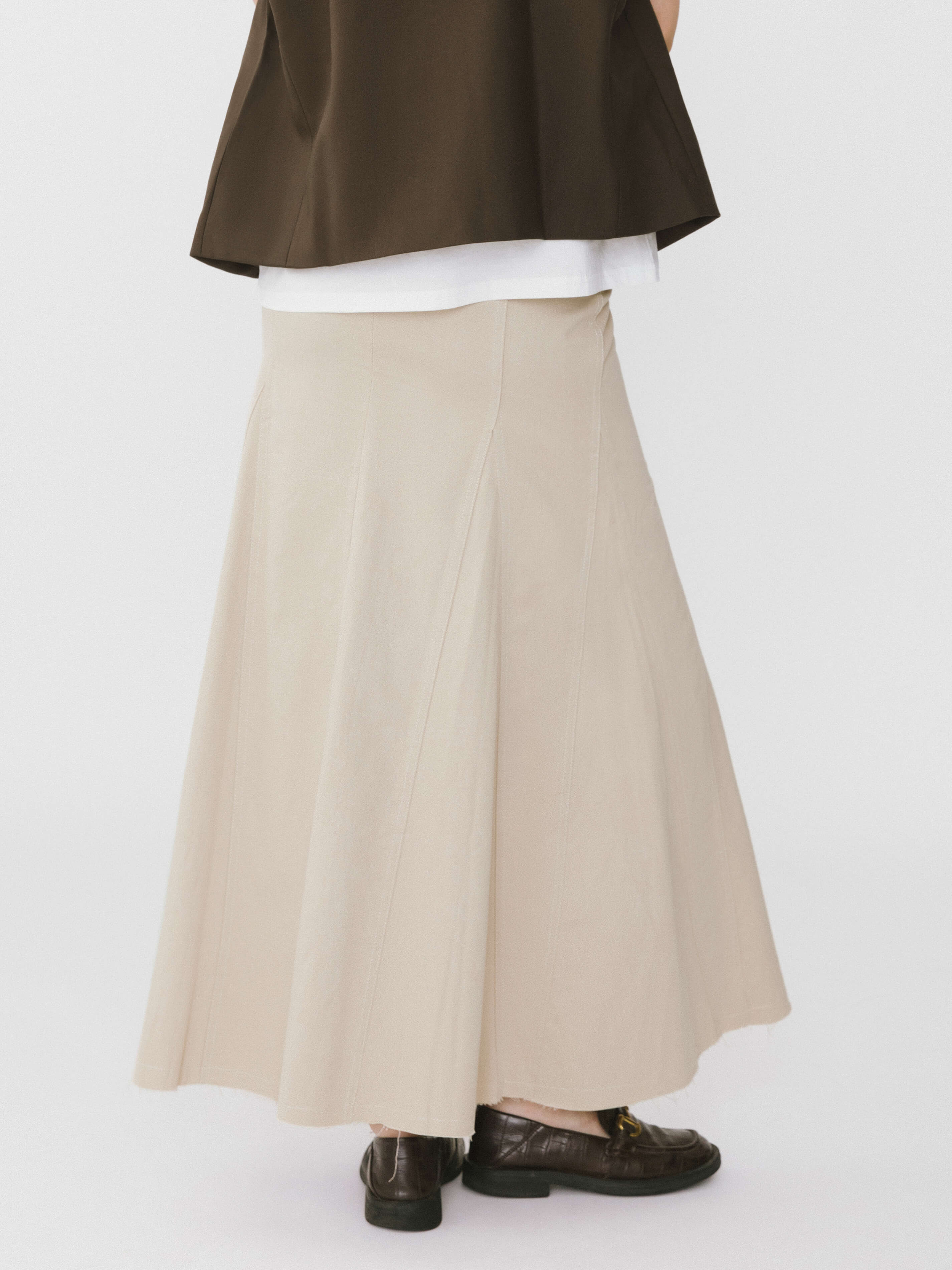 Frayed Denim Maxi Skirt-7