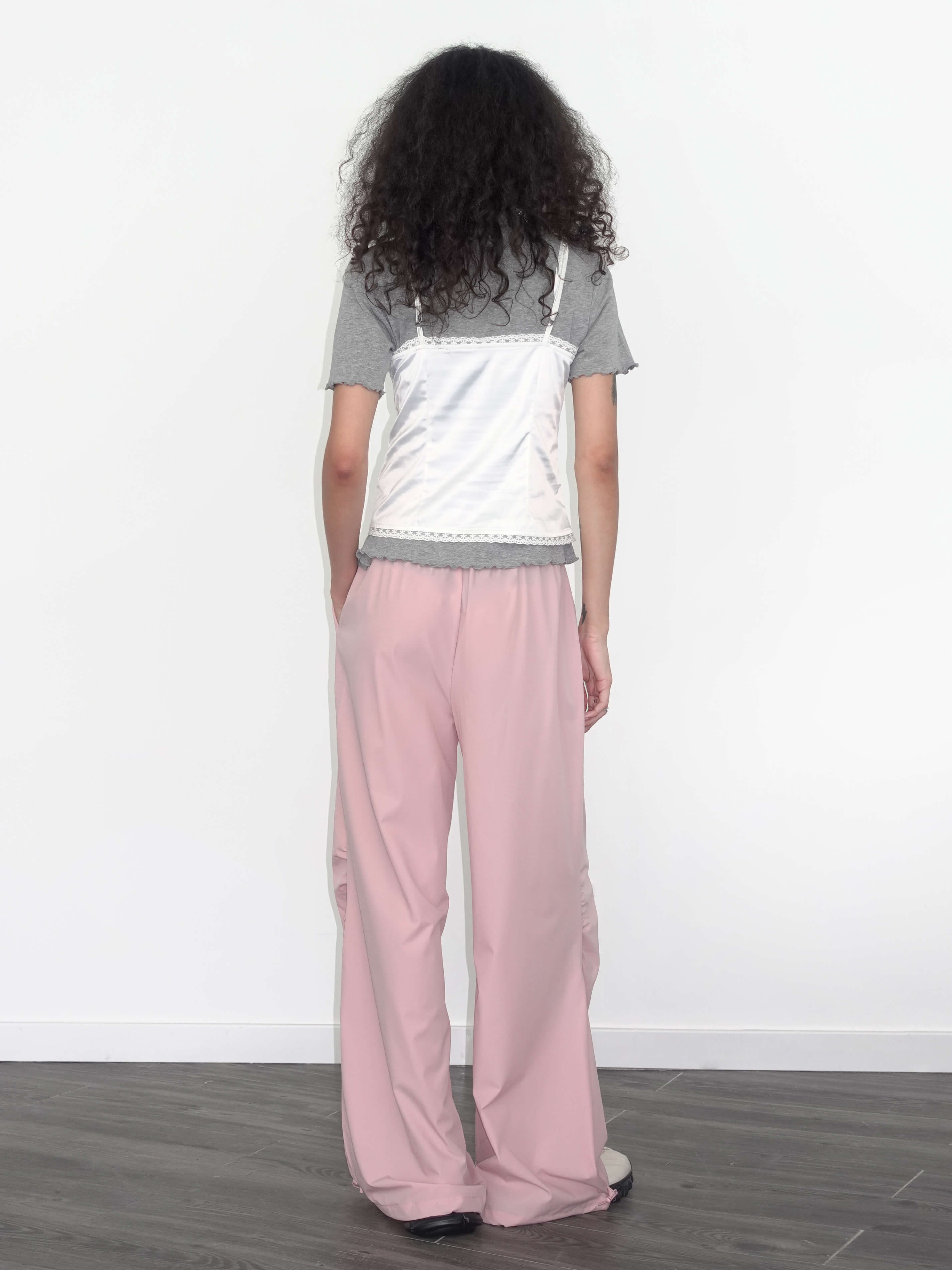 Loose Parachute Trousers with Elastic Waist-7
