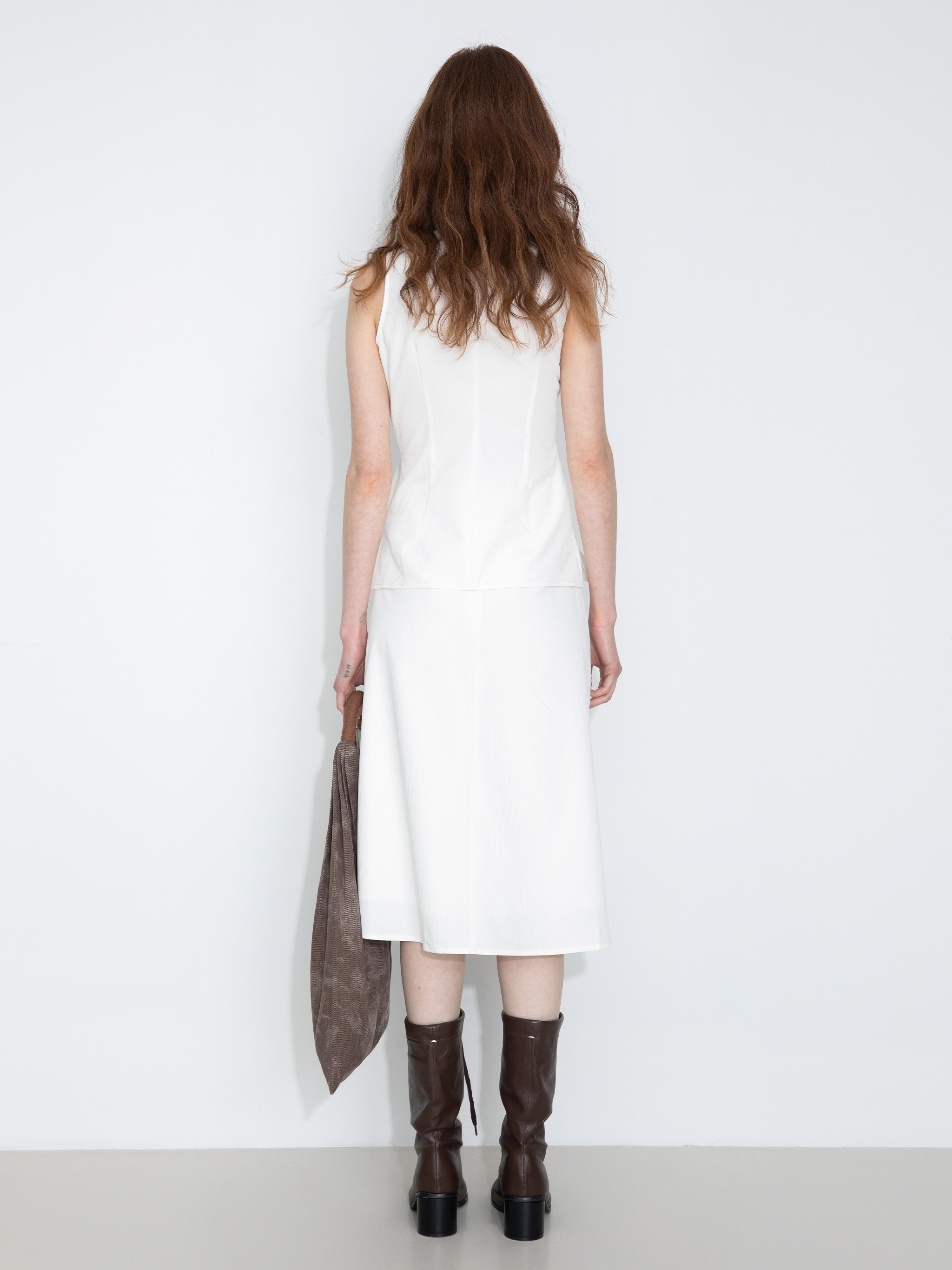 3D Pleated High-Waisted A-Line Skirt-6