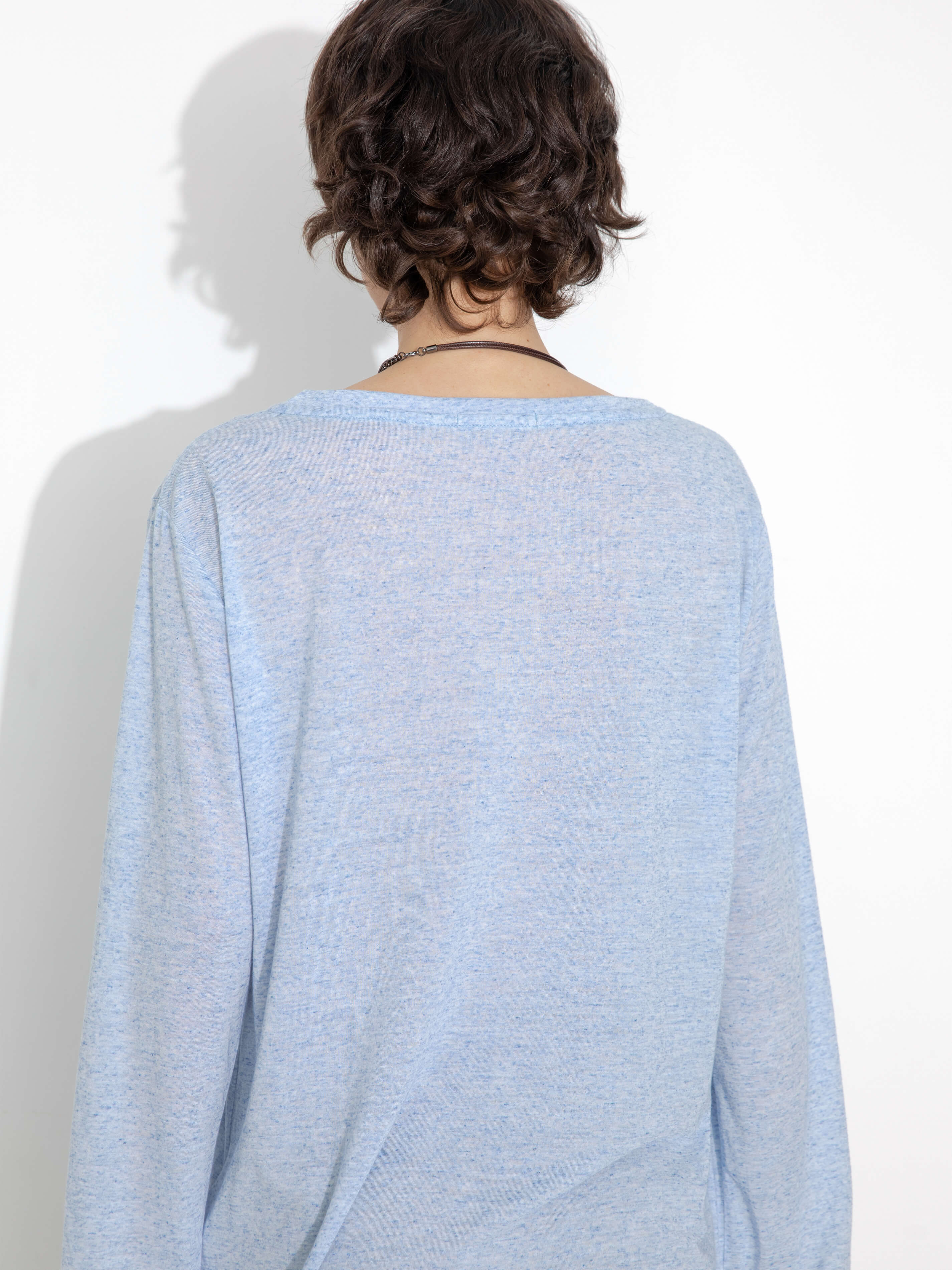 Loose Crew Neck Long Sleeve Knit Top-7