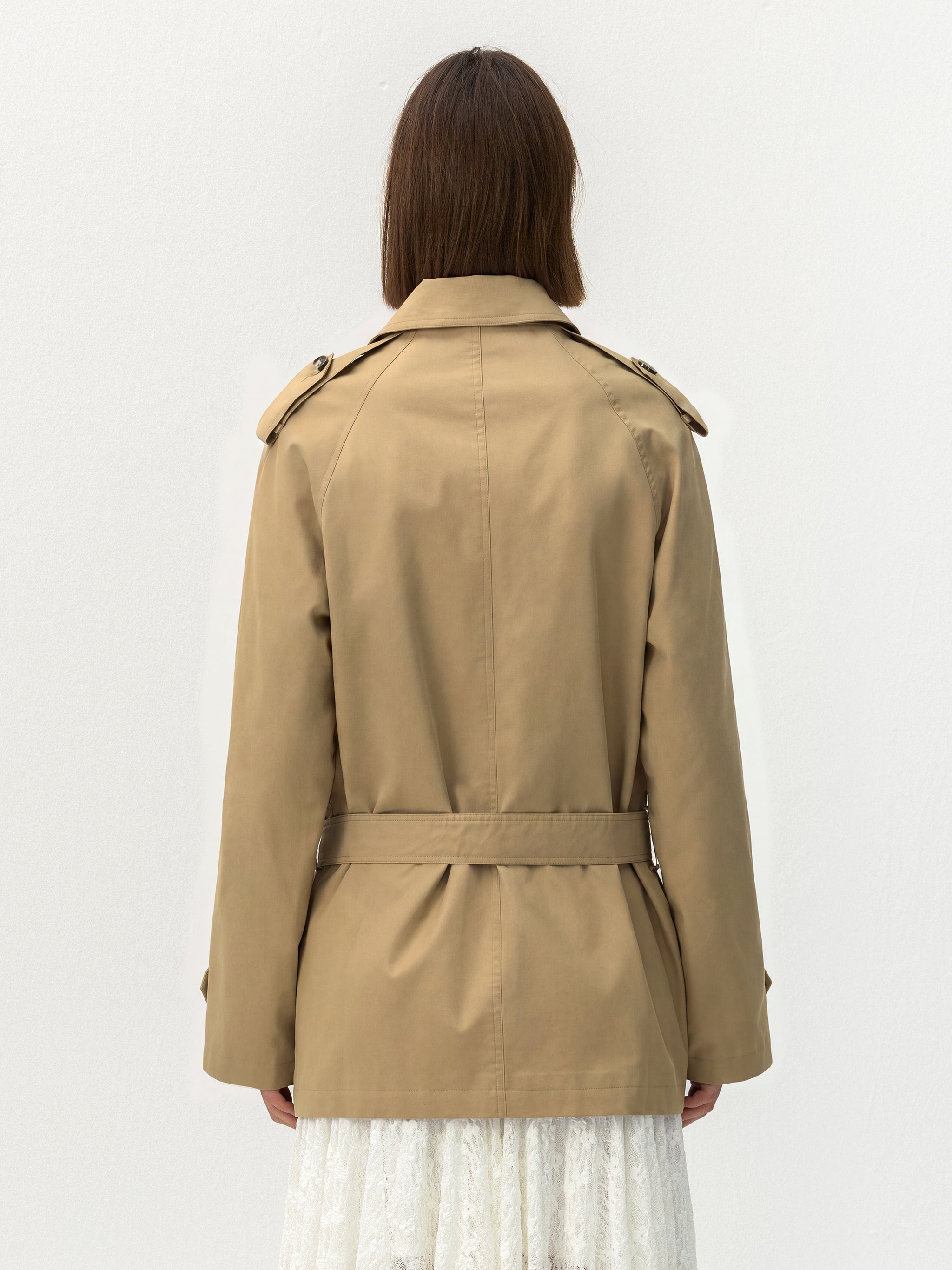 CUBIC Belted Double-Breasted Trench Jacket-6