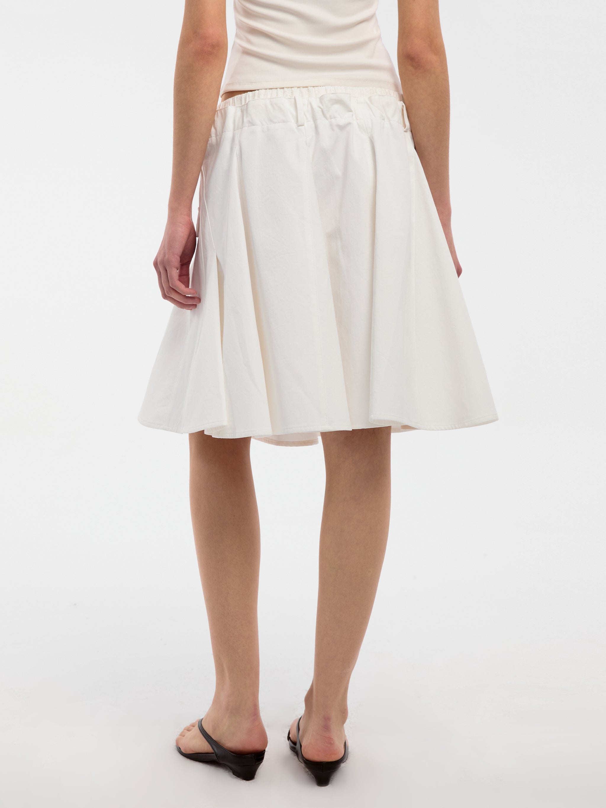 CUBIC Lace-Trimmed Drawstring Midi Skirt-6