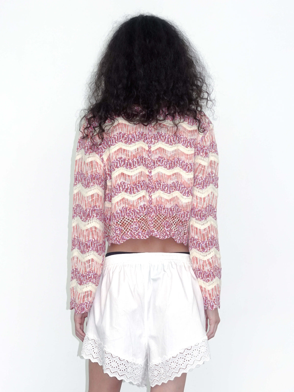 Hollow Jacquard Knitted Cardigan-6