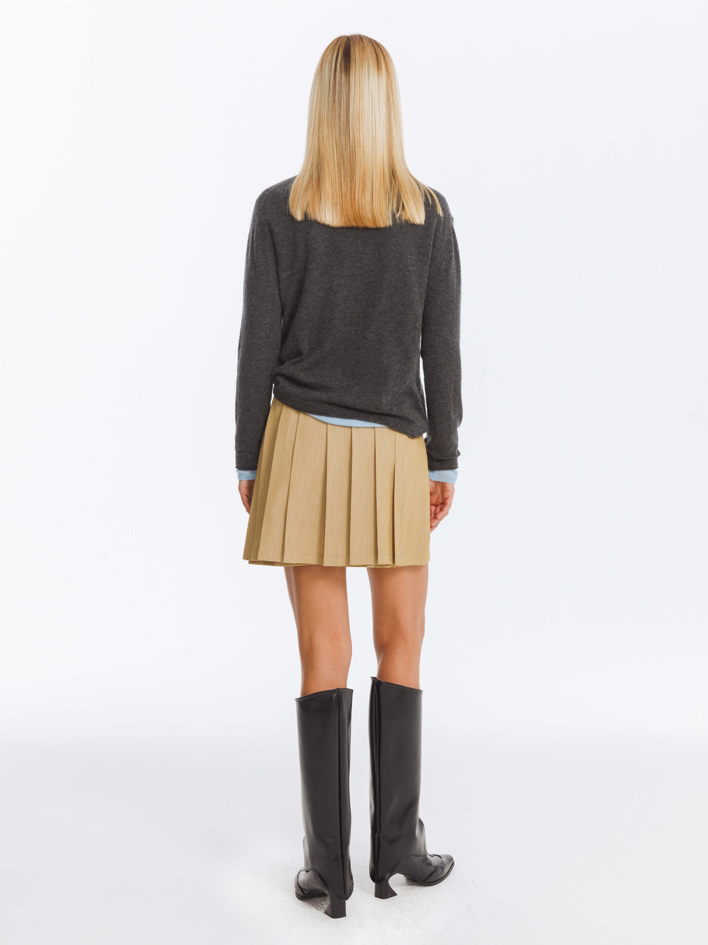 Irregular Pleated A-line Skirt-6