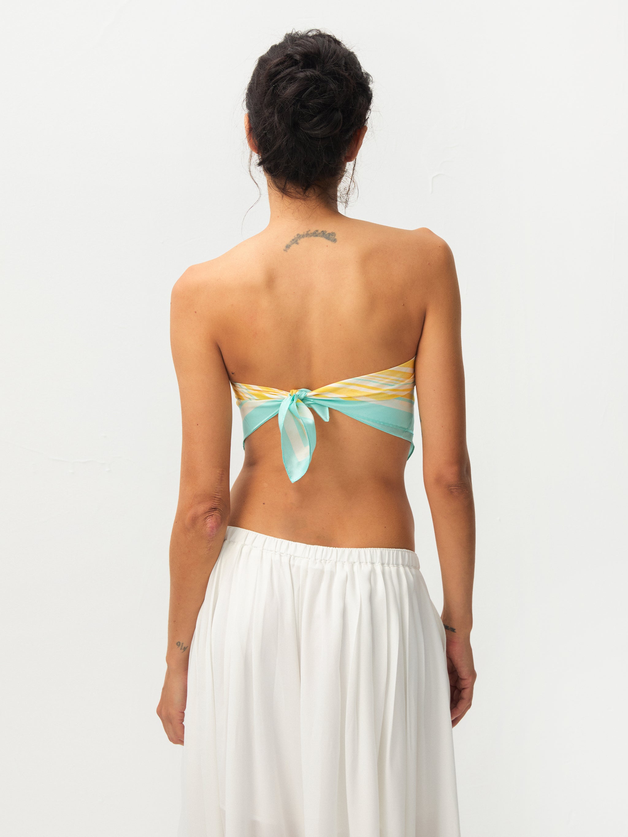 CUBIC Silk Striped Bandana Scarf-6