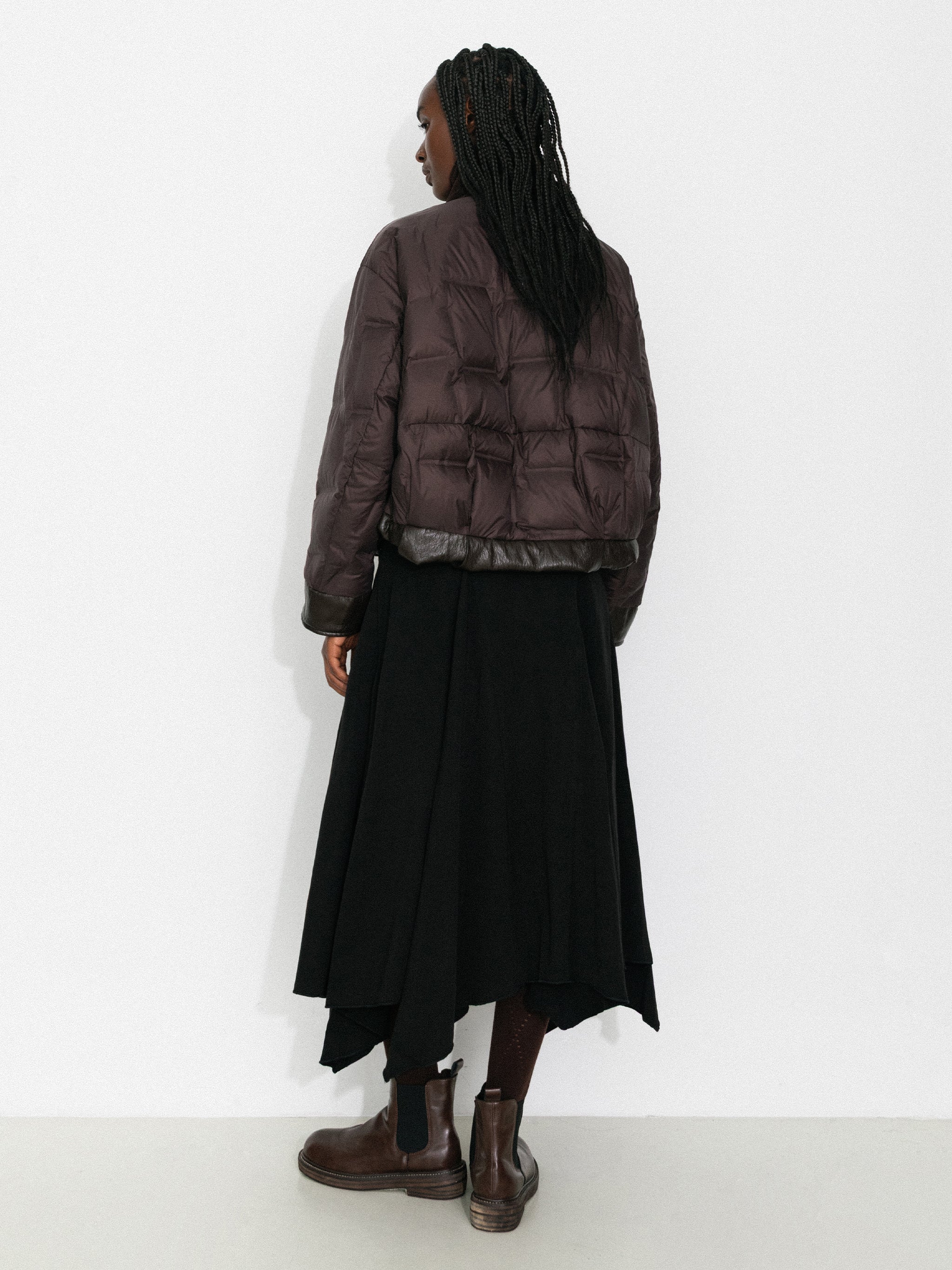 Vintage Lyocell Blend Asymmetric A-Line Midi Skirt-6