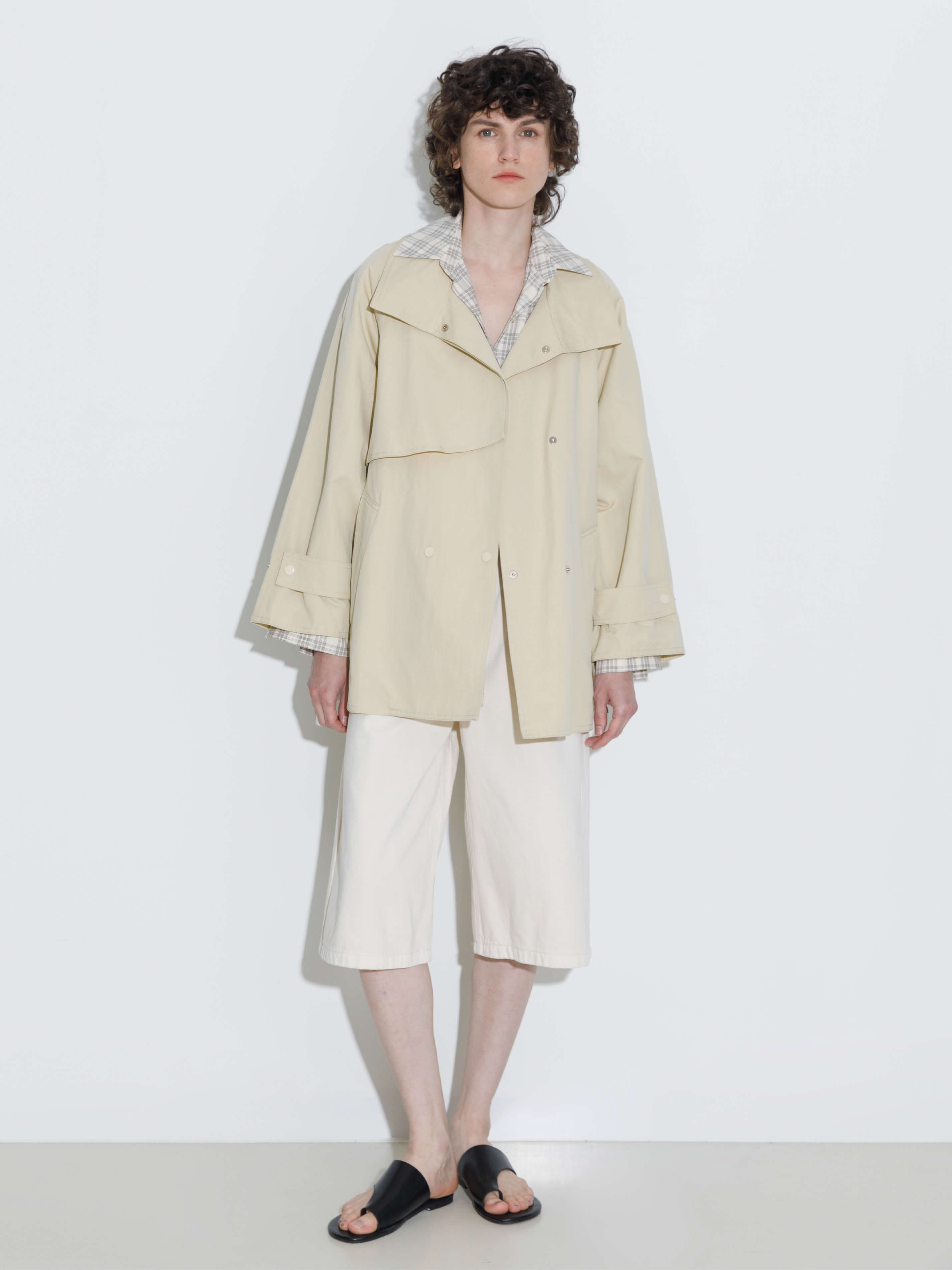 Short Length Belted Trench Coat-7