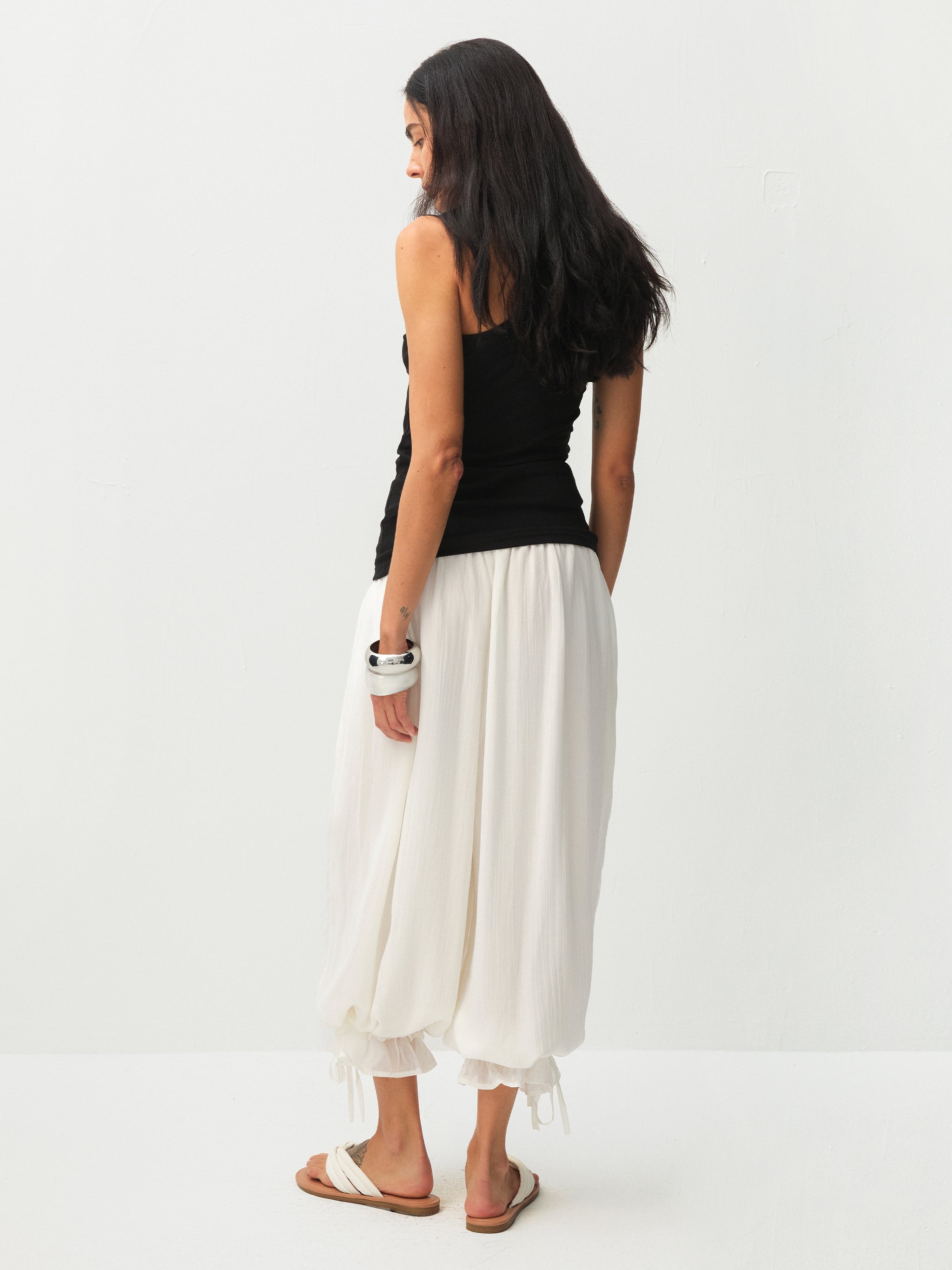 CUBIC  Lyocell Lace Ruffled  Balloon Pants-6