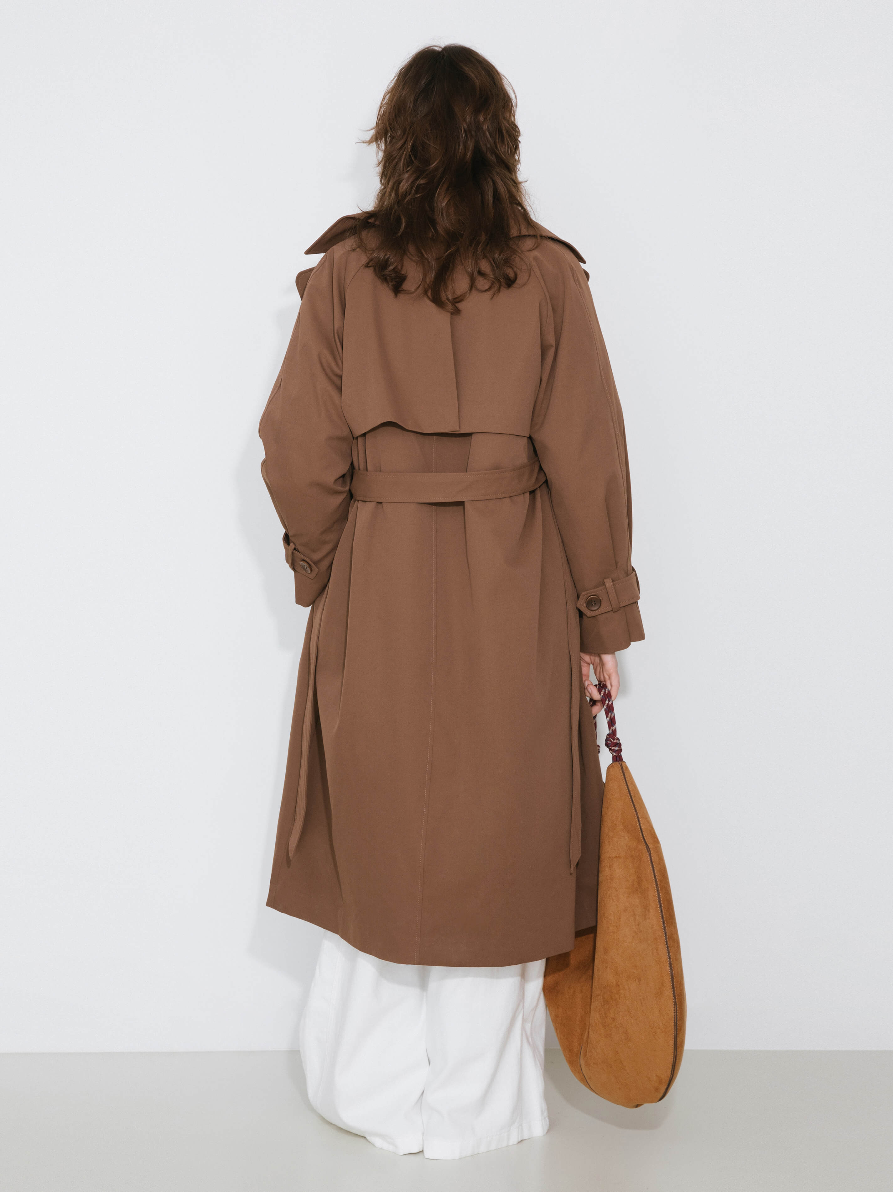 ONE BY CUBIC Double-Layer Long Trench Coat Style Down Coat-6