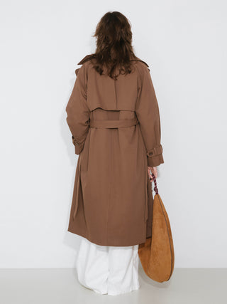 ONE BY CUBIC Double-Layer Long Trench Coat Style Down Coat
