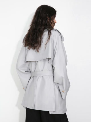 Oversized Mid-Length Trench Coat with Belt